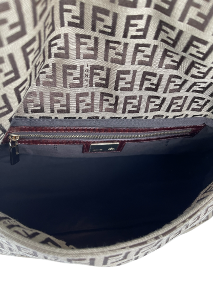FENDI - Beige Zucca Mamma Baguette Handbag Gold Hardware