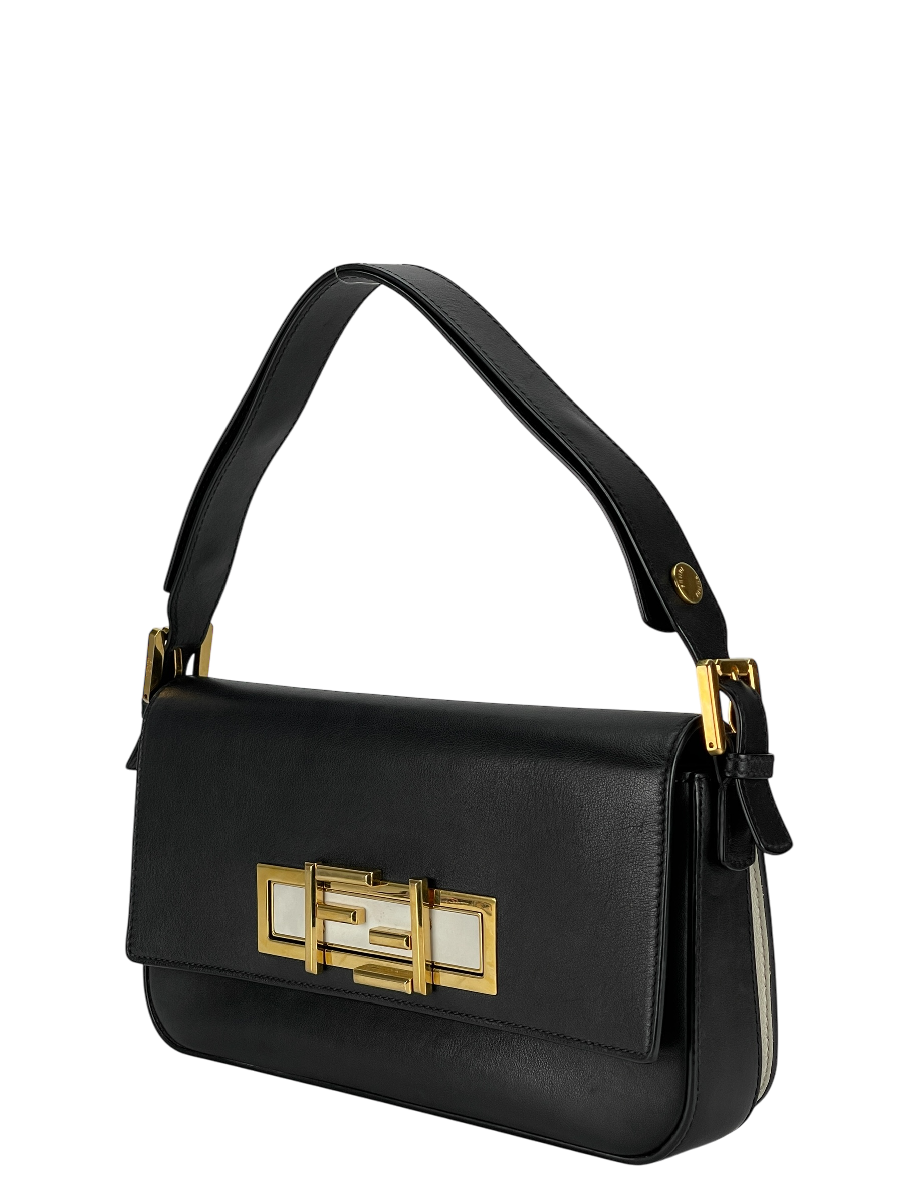 FENDI - Black Bi-color 3baguette Shoulder Bag 
