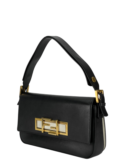 FENDI - Black Bi-color 3baguette Shoulder Bag 