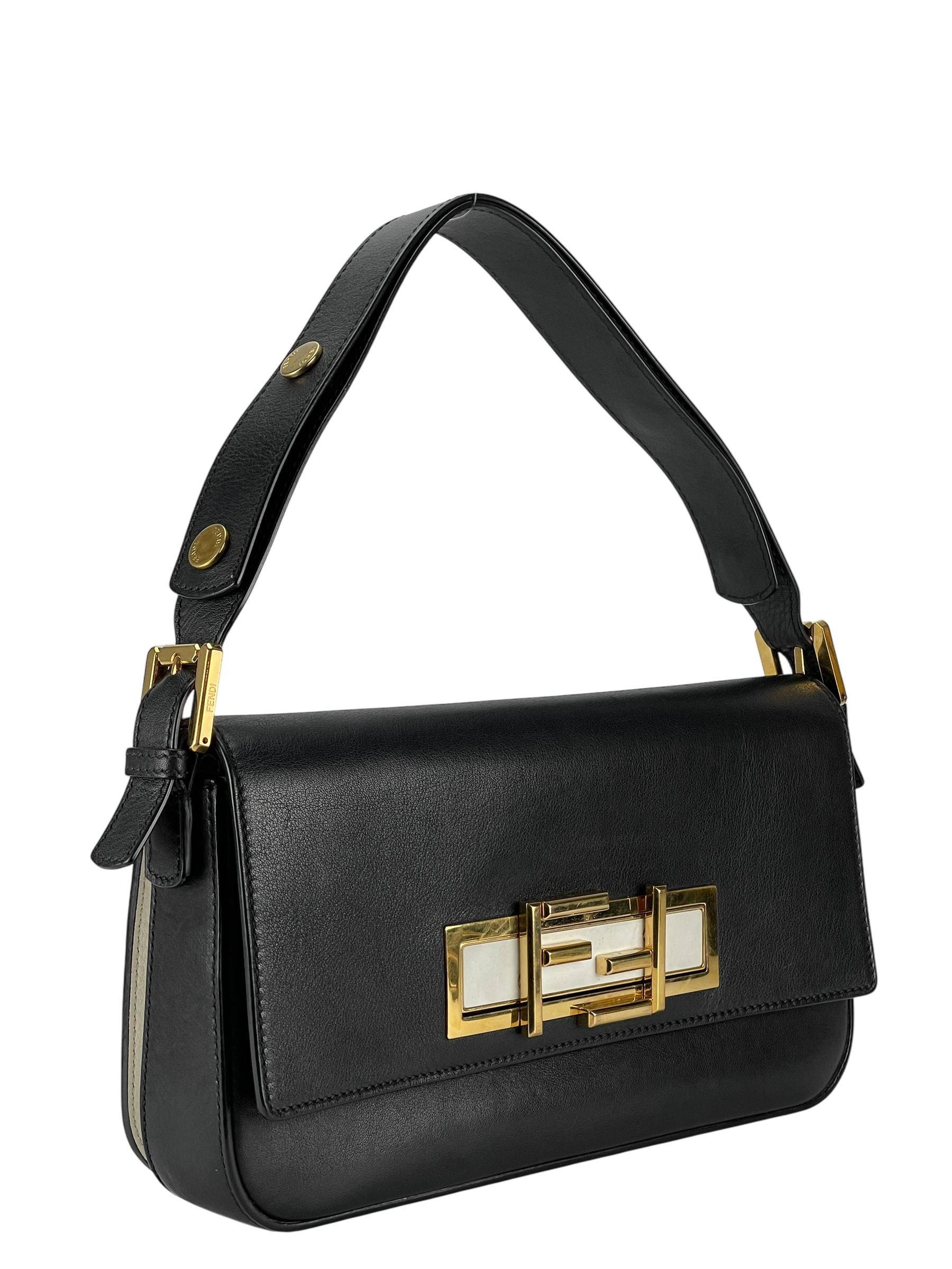 FENDI - Black Bi-color 3baguette Shoulder Bag 