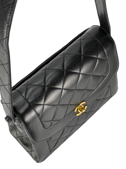 CHANEL - Black Lambskin Diana Shoulder Bag