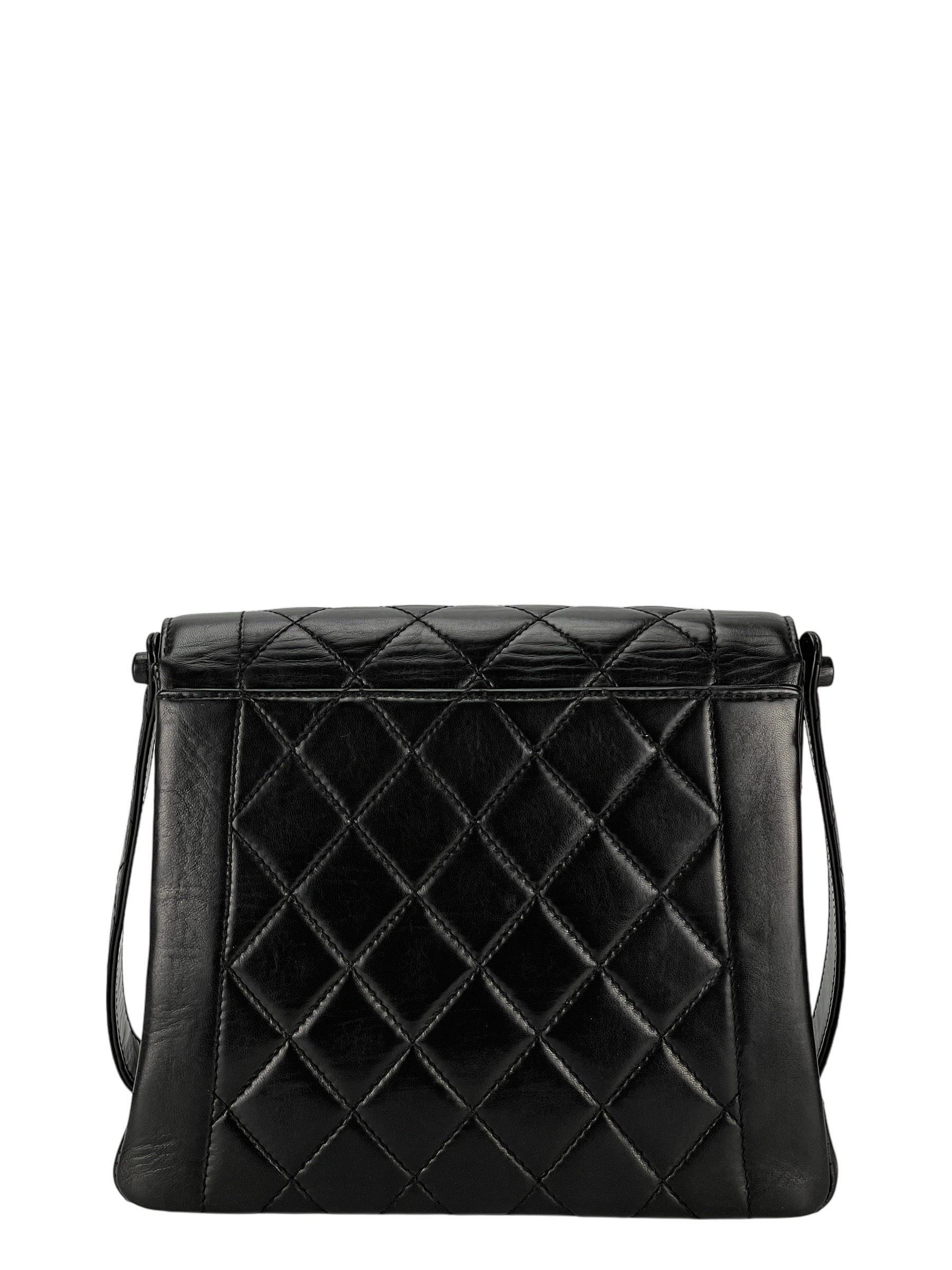 CHANEL - Black Lambskin Diana Shoulder Bag