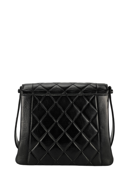 CHANEL - Black Lambskin Diana Shoulder Bag