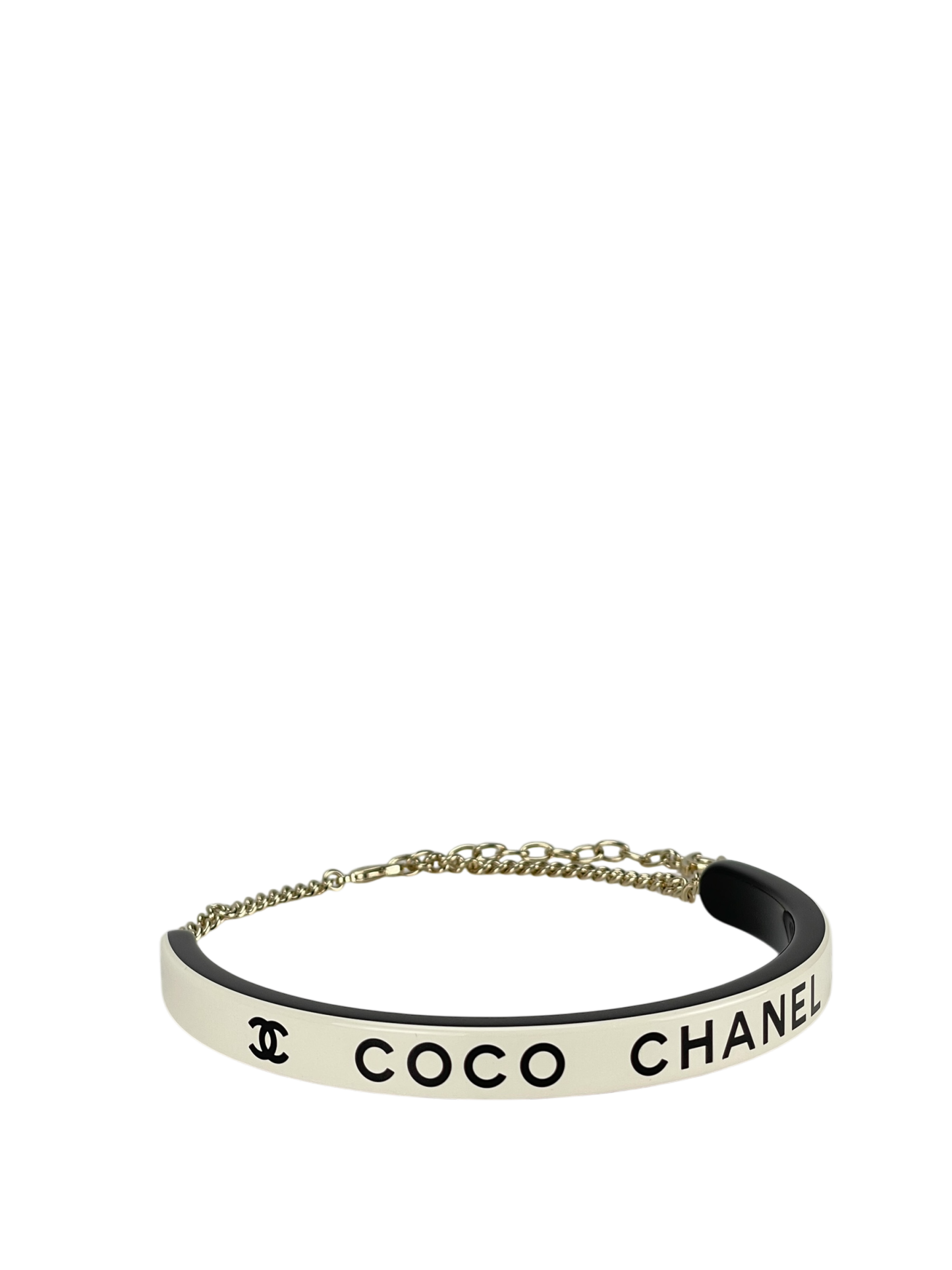 CHANEL - 22S Black White  Coco Chanel Resin Bangle Necris Choker Necklace
