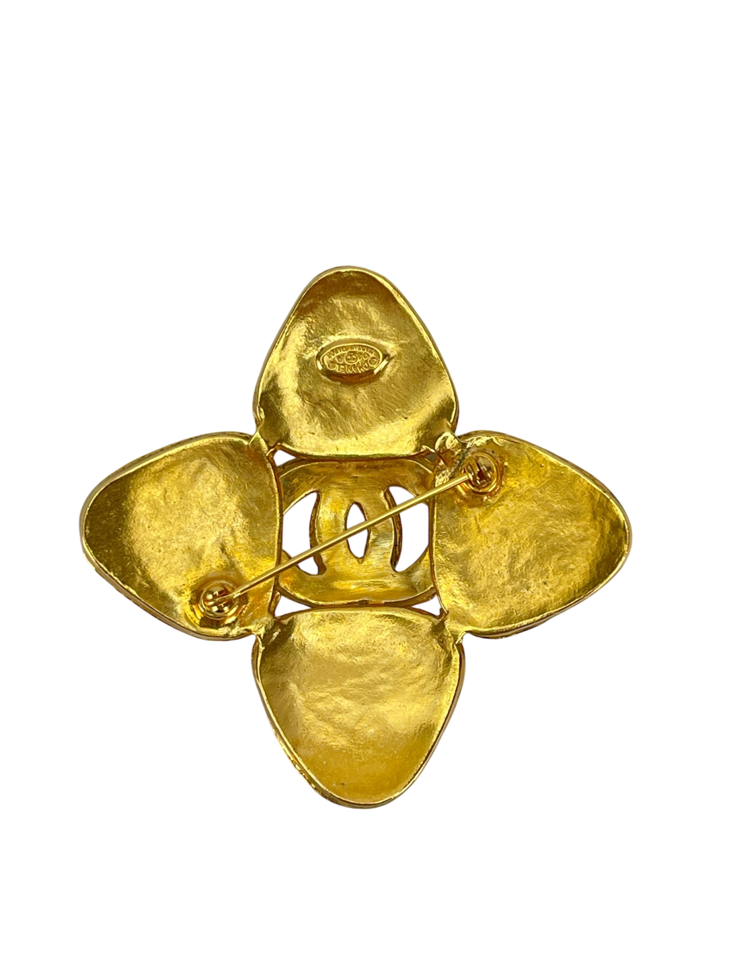 CHANEL - 94A Gold Coco Mark Gripoa Stone Brooch