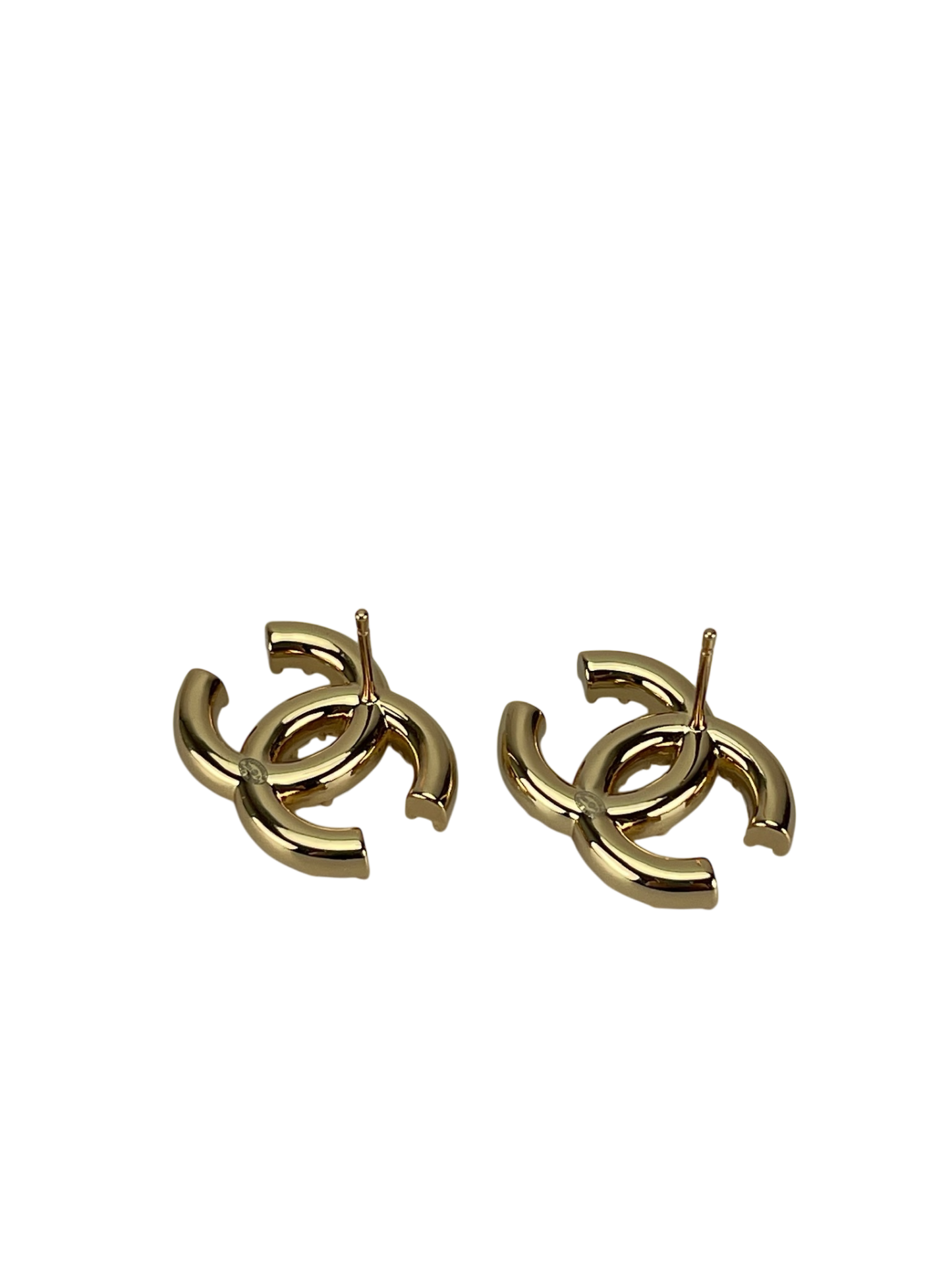 CHANEL - 24A Gold Coco Mark Pearl Earrings 