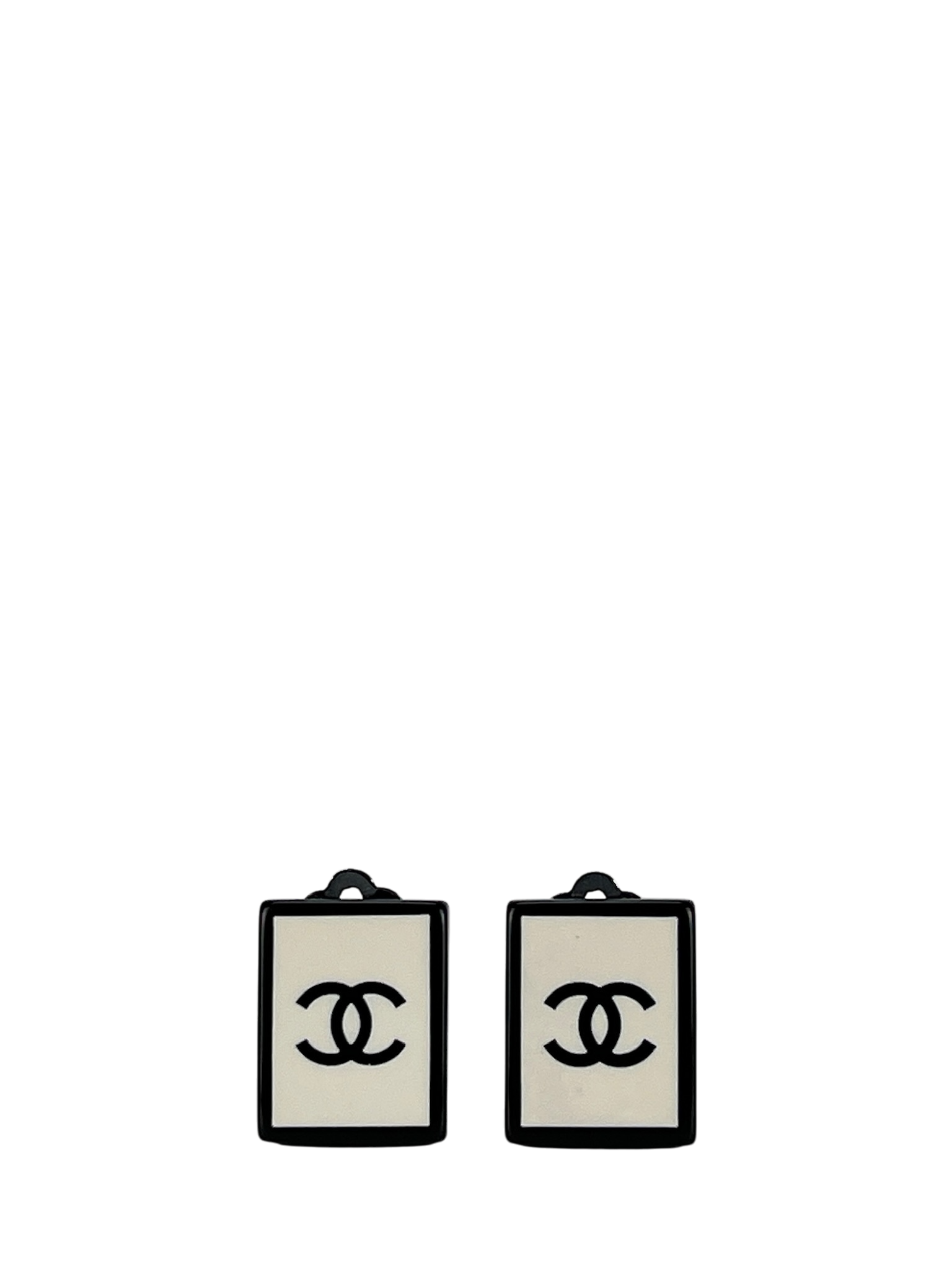 CHANEL - 05P Coco Mark Square Earrings Bicolor Accessories Earrings 