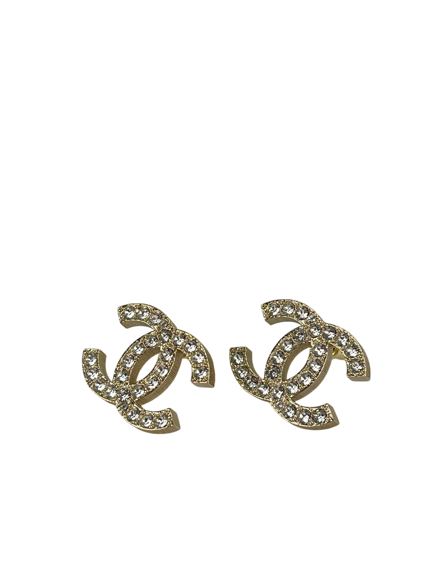 CHANEL - 20P Gold Coco Mark Rhinestone Earrings