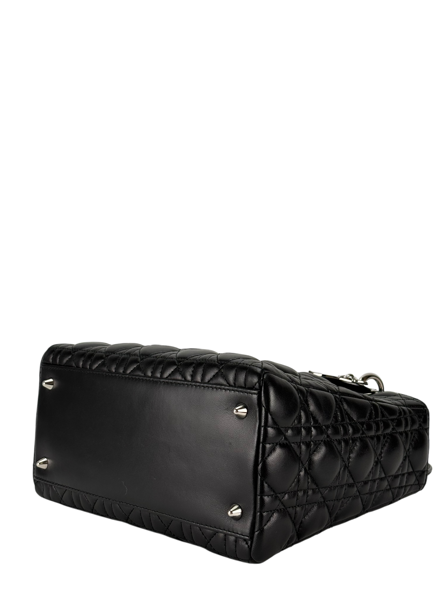 CHRISTIAN DIOR - Lady Dior 2Way Hand Bag Sliver Hardware