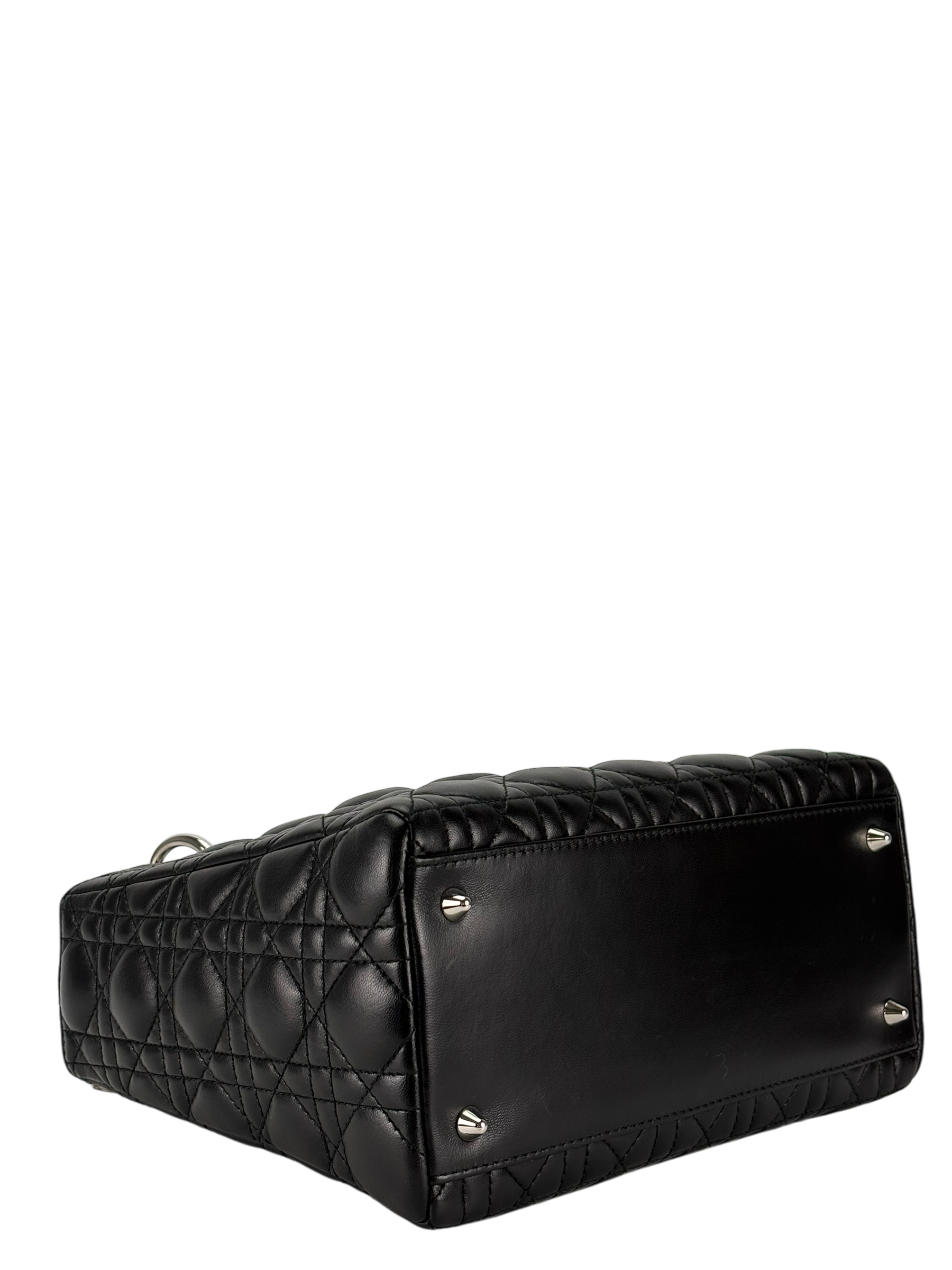CHRISTIAN DIOR - Lady Dior 2Way Hand Bag Sliver Hardware