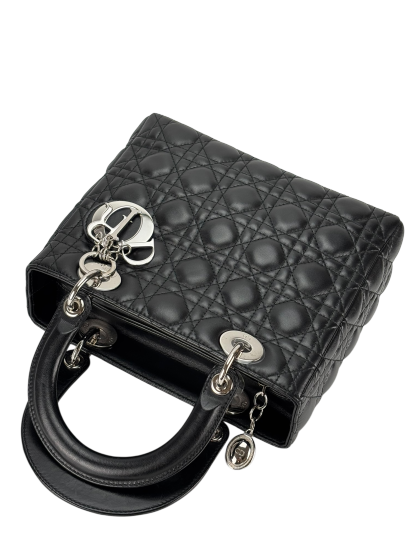 CHRISTIAN DIOR - Lady Dior 2Way Hand Bag Sliver Hardware