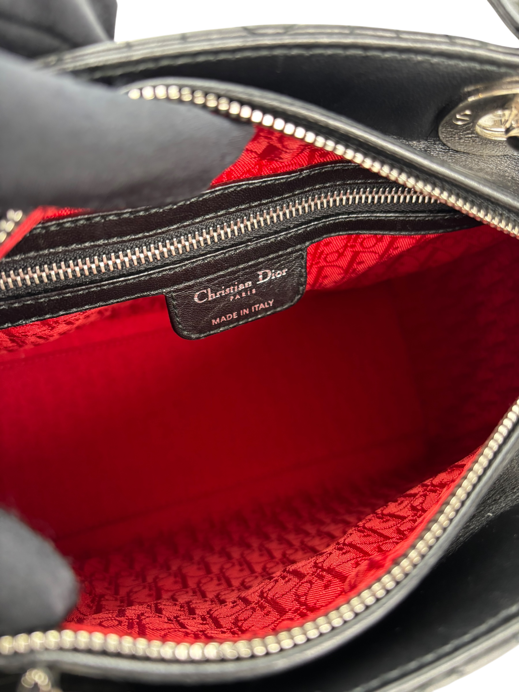 CHRISTIAN DIOR - Lady Dior 2Way Hand Bag Sliver Hardware