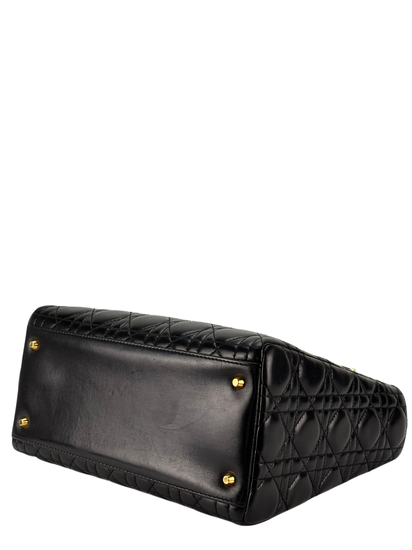 CHRISTIAN DIOR - Lady Dior 2Way Hand Bag Gold Hardware