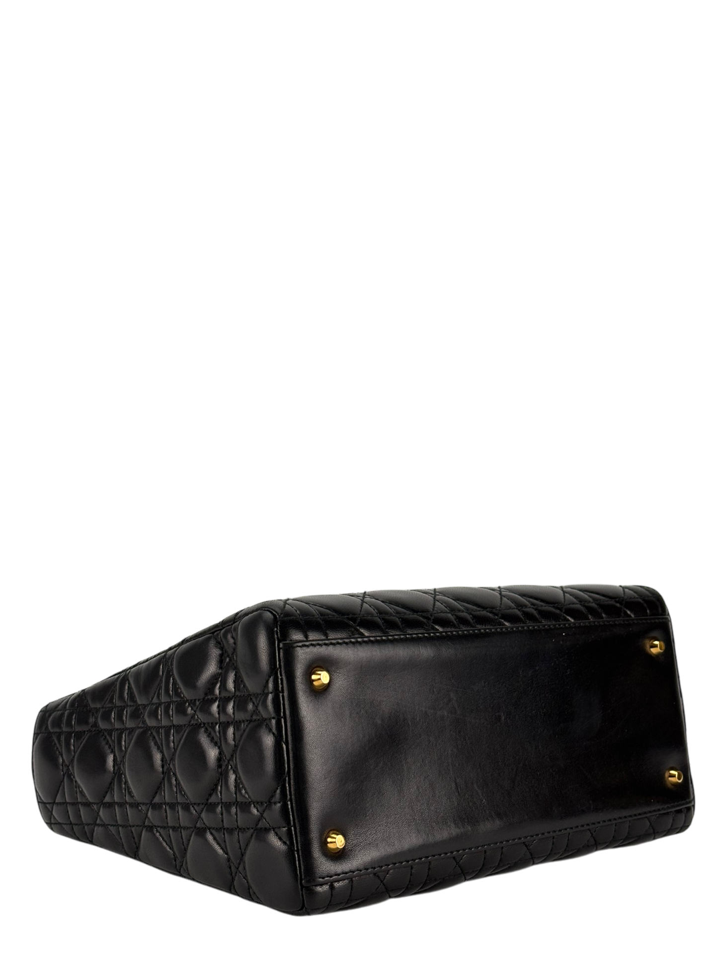 CHRISTIAN DIOR - Lady Dior 2Way Hand Bag Gold Hardware