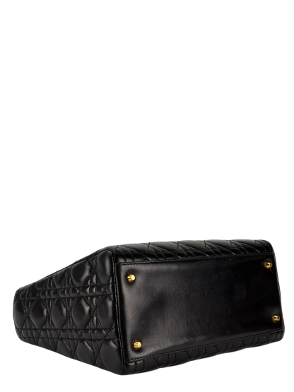 CHRISTIAN DIOR - Lady Dior 2Way Hand Bag Gold Hardware