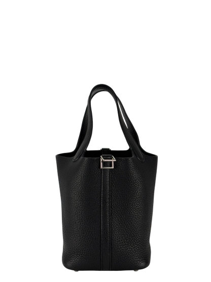 HERMES - Picotin PM Picotin 18 Black Togo Palladium Hardware