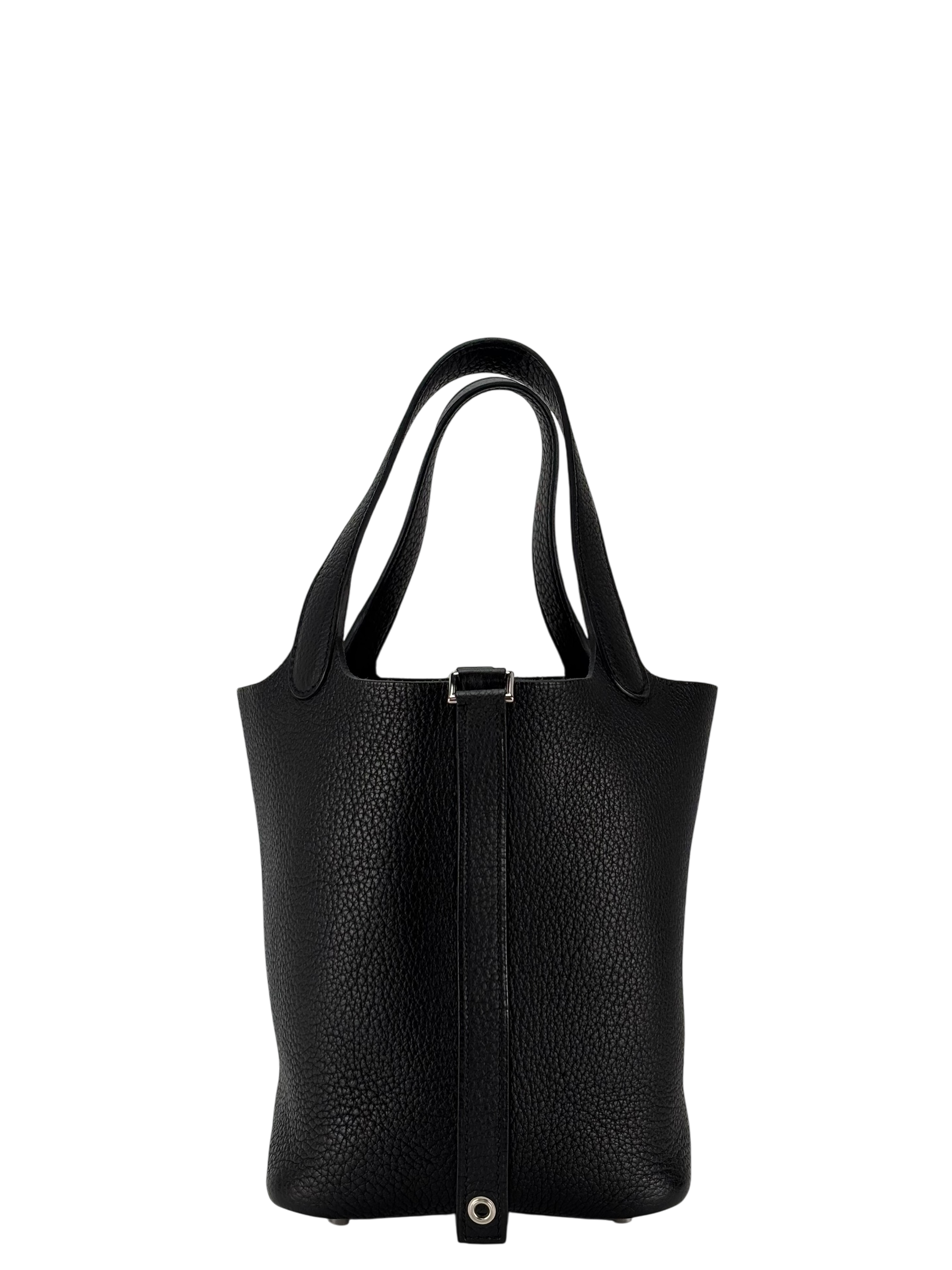 HERMES - Picotin PM Picotin 18 Black Togo Palladium Hardware