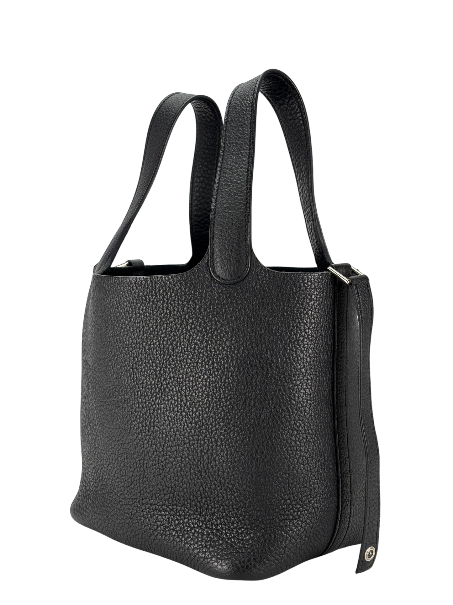 HERMES - Picotin PM Picotin 18 Black Togo Palladium Hardware