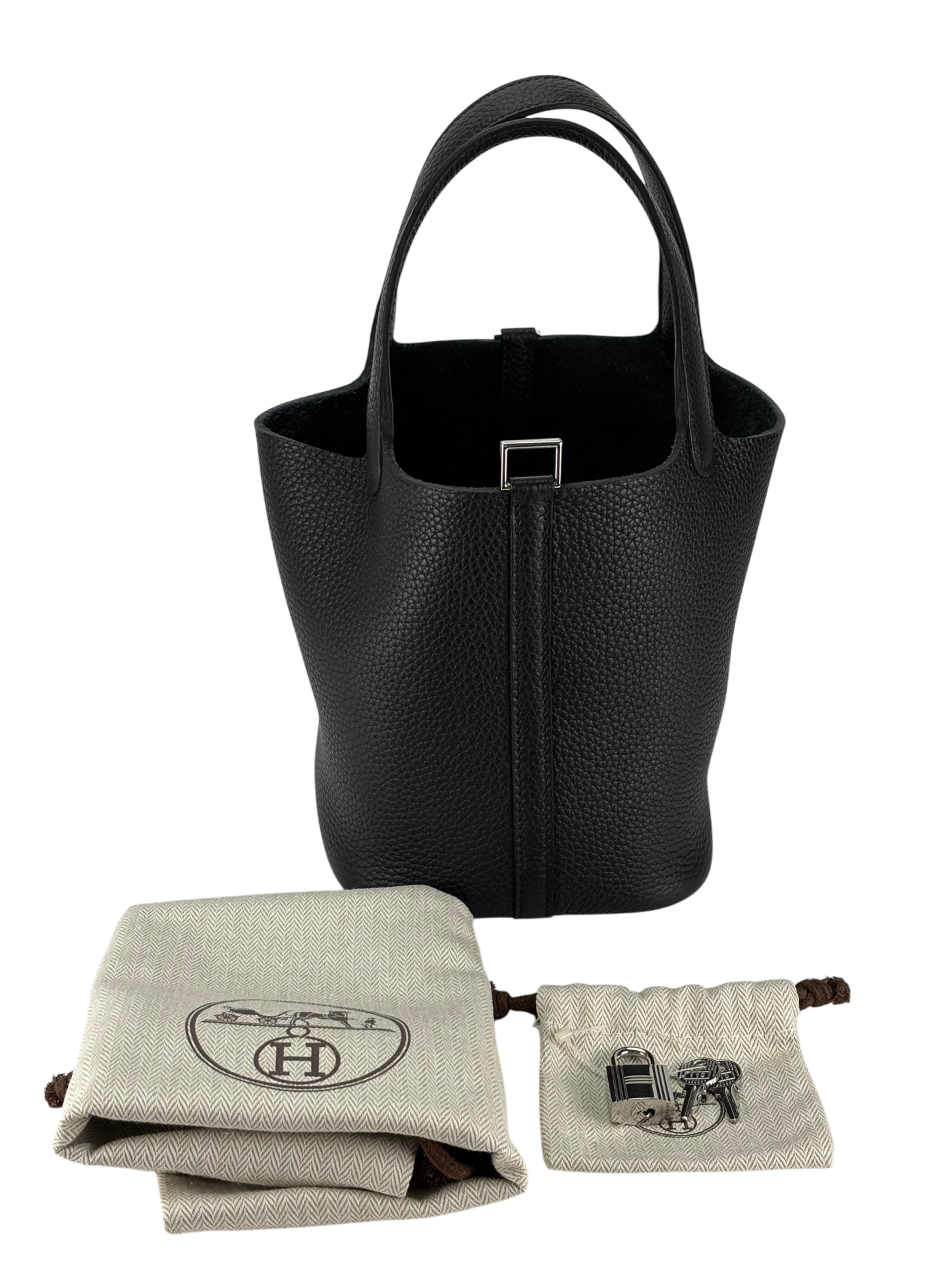 HERMES - Picotin PM Picotin 3Y Caban Clemence Palladium Hardware