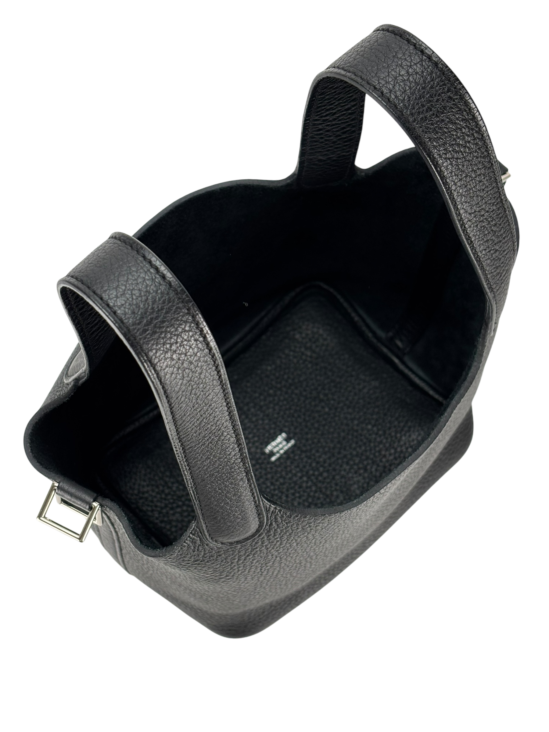 HERMES - Picotin PM Picotin 18 Black Togo Palladium Hardware