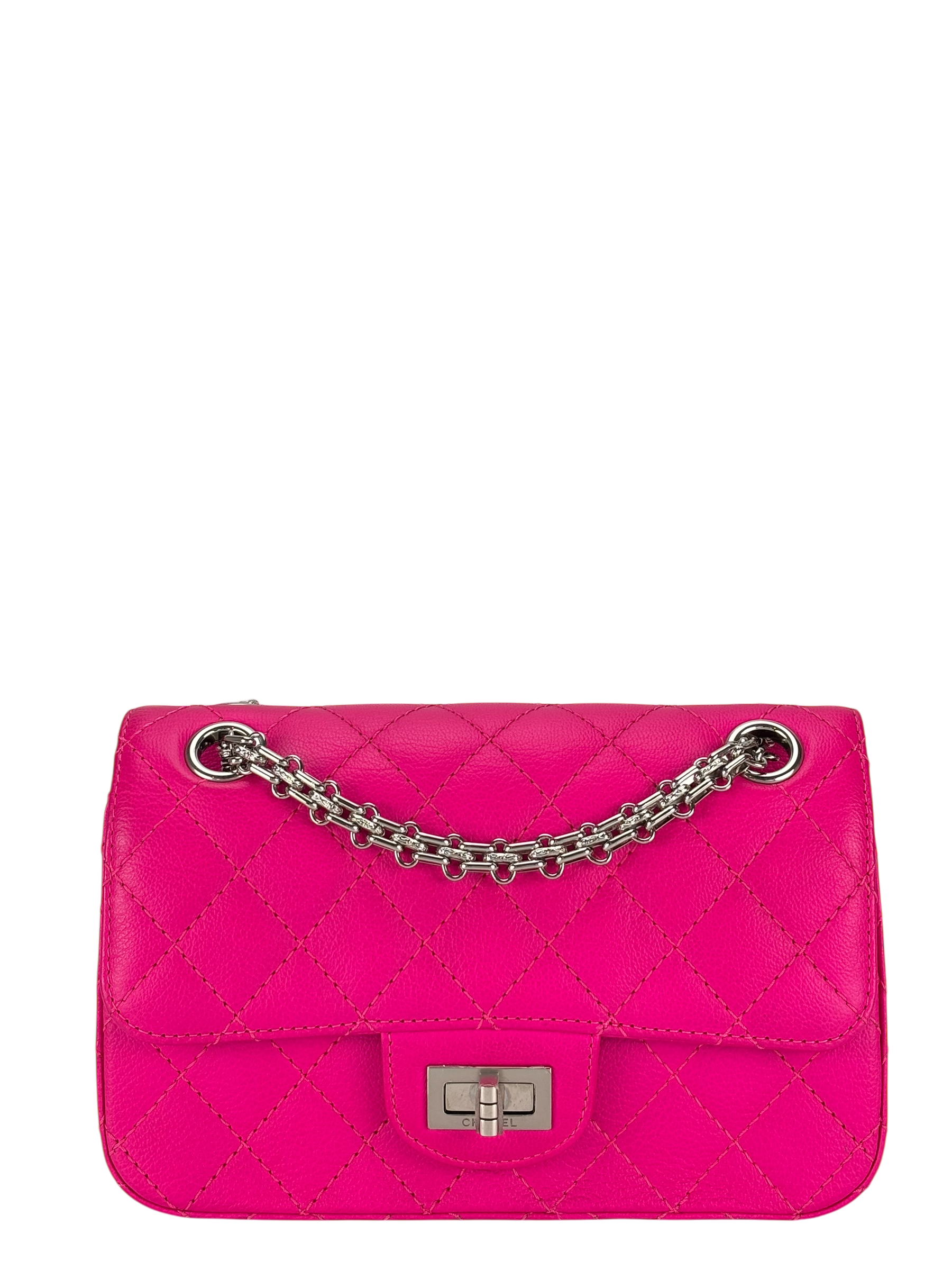 CHANEL -  Pink Calfskin 2.55 Reissue 226 Flap Bag Sliver Hardware