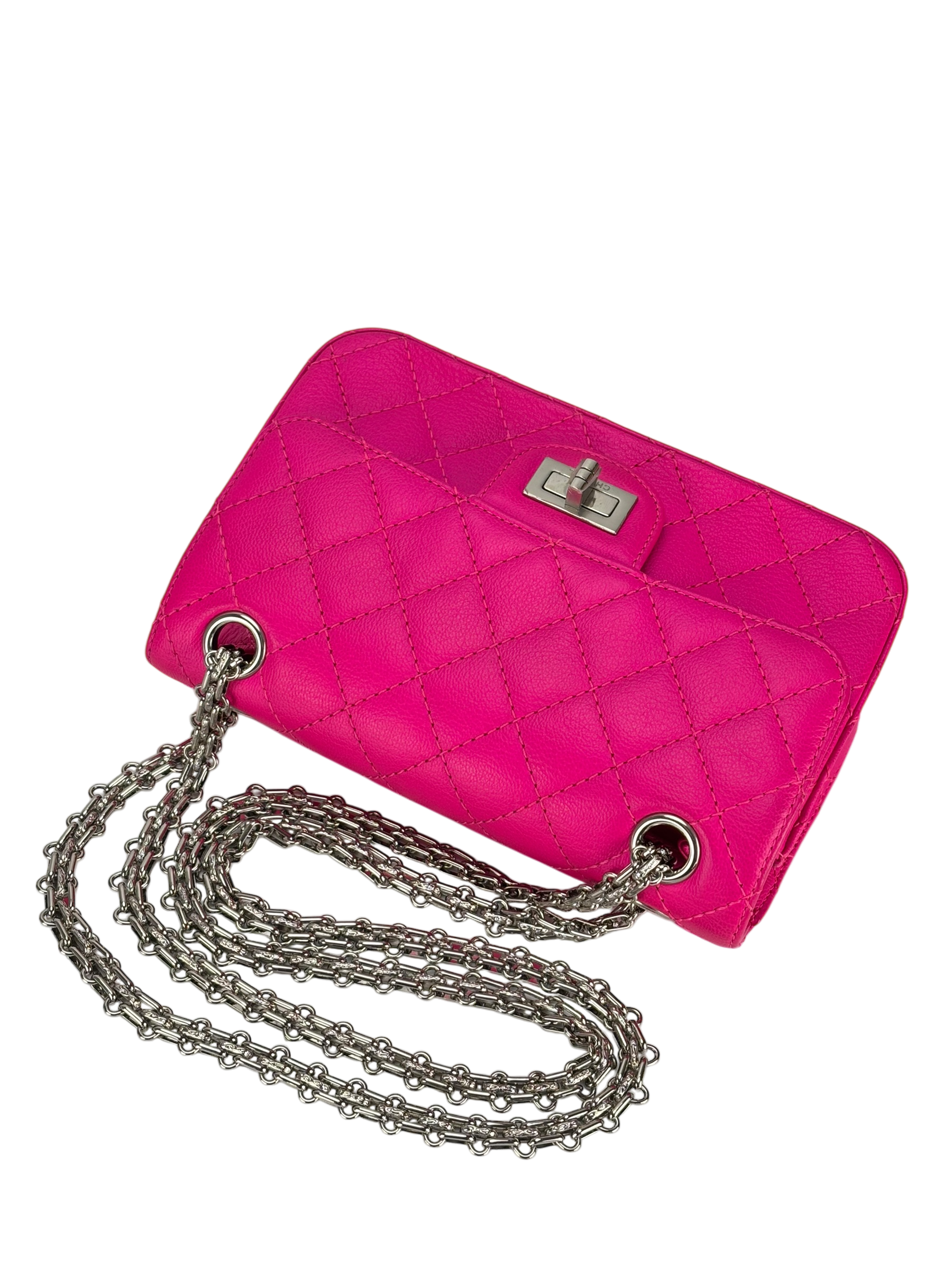 CHANEL -  Pink Calfskin 2.55 Reissue 226 Flap Bag Sliver Hardware