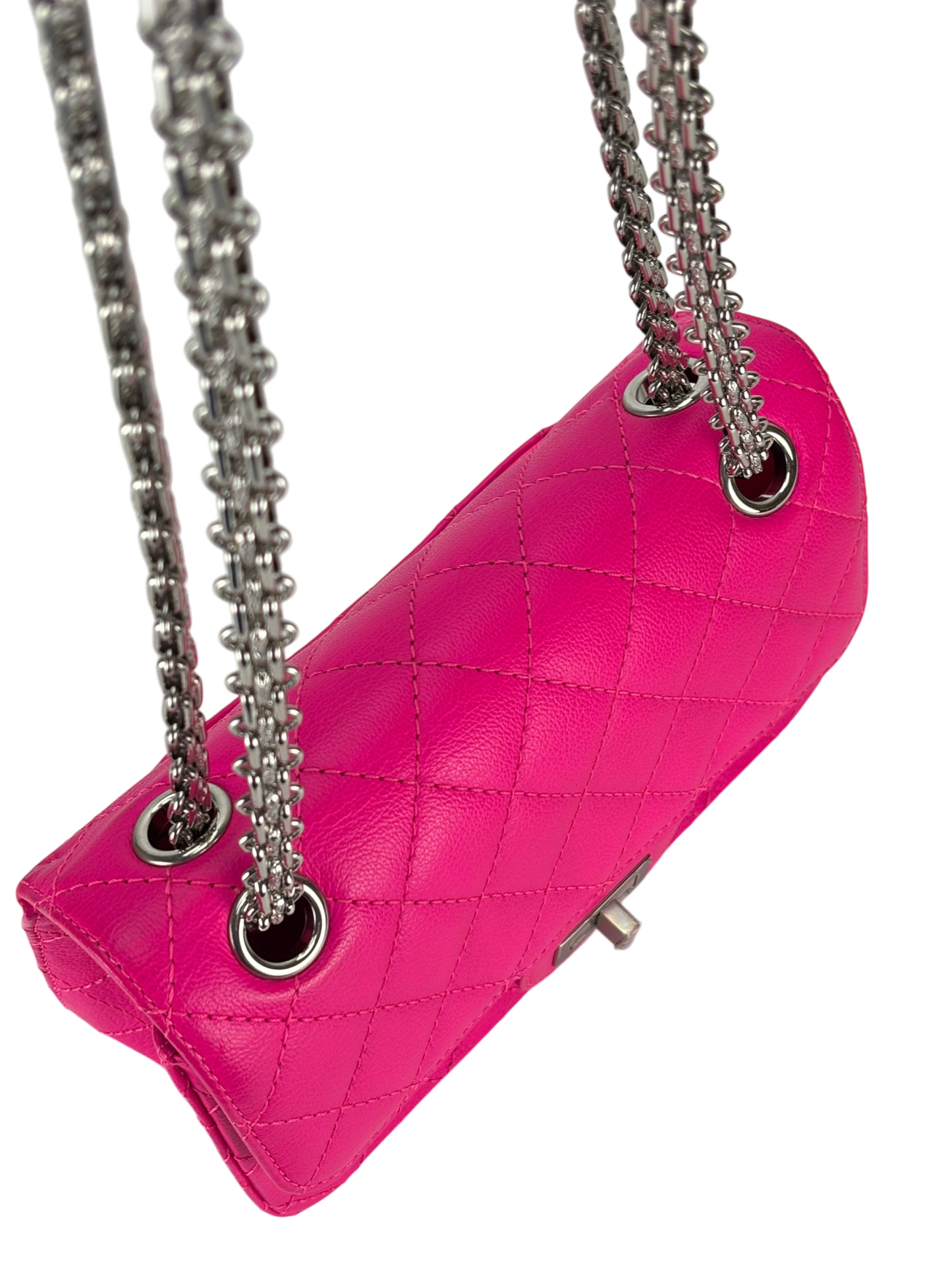 CHANEL -  Pink Calfskin 2.55 Reissue 226 Flap Bag Sliver Hardware