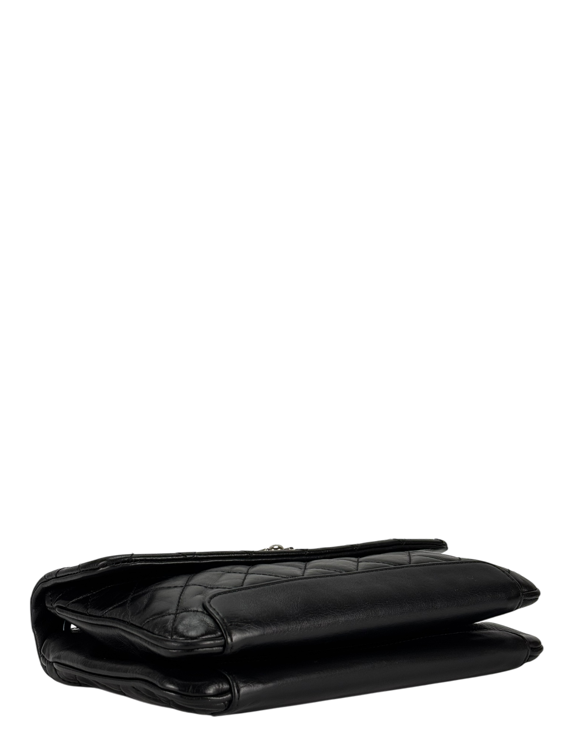 CHANEL - Black Lambskin Calfskin Medium Love Me Tender Shoulder Bag