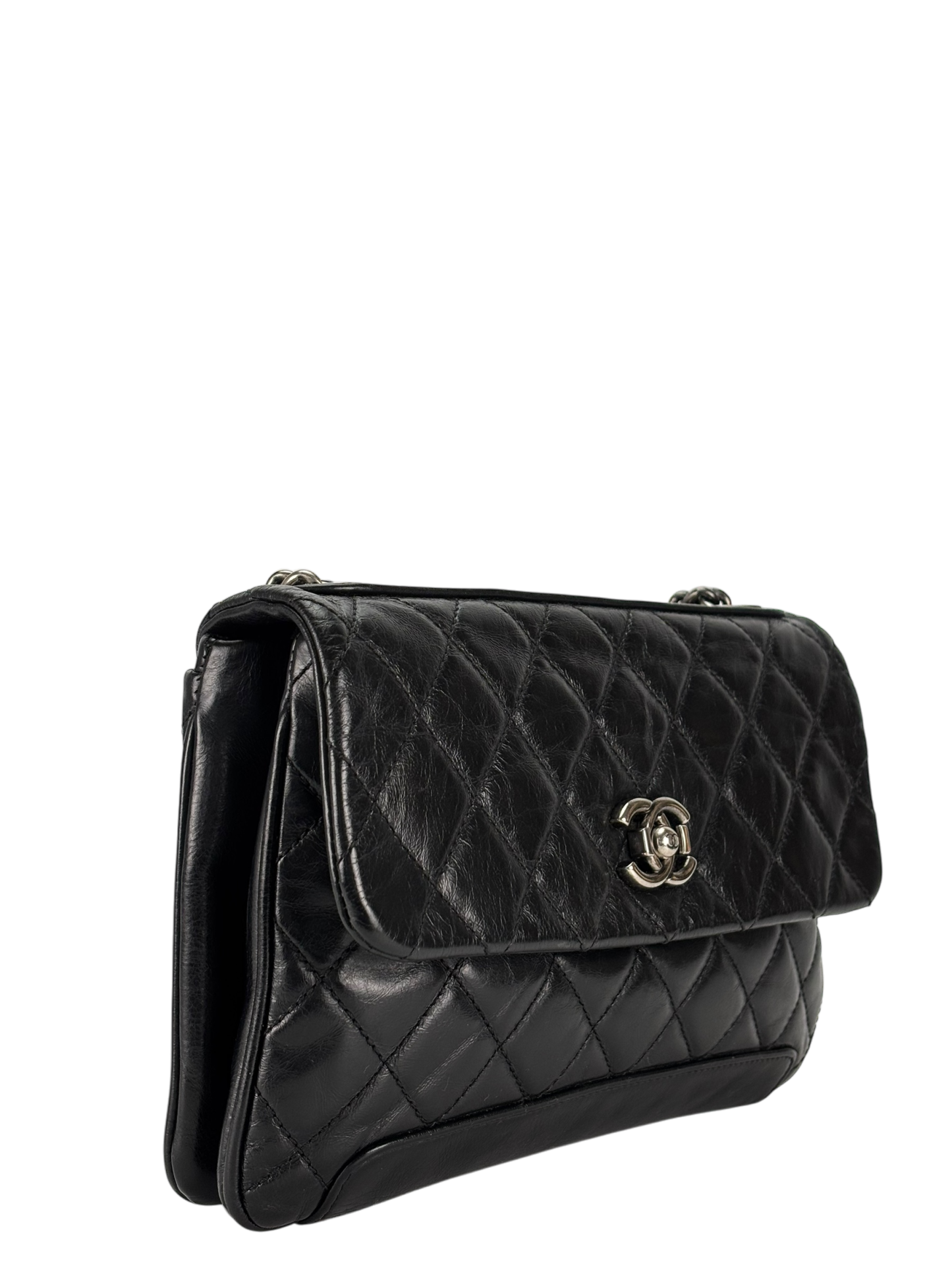 CHANEL - Black Lambskin Calfskin Medium Love Me Tender Shoulder Bag