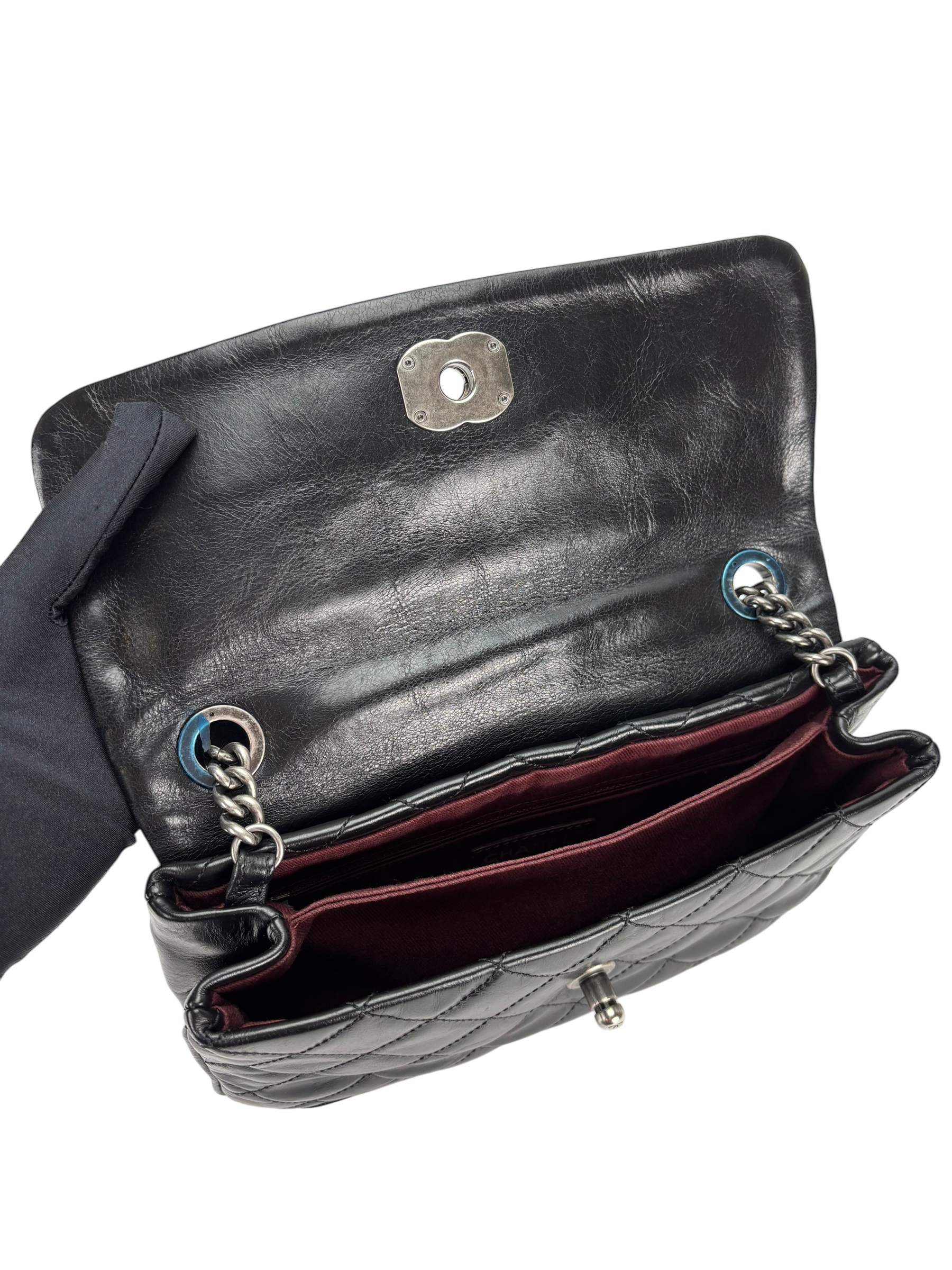 CHANEL - Black Lambskin Calfskin Medium Love Me Tender Shoulder Bag