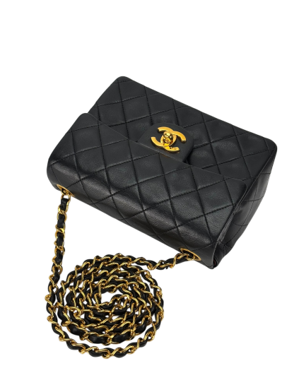 CHANEL - Black Lambskin Square 17 Shoulder Bag