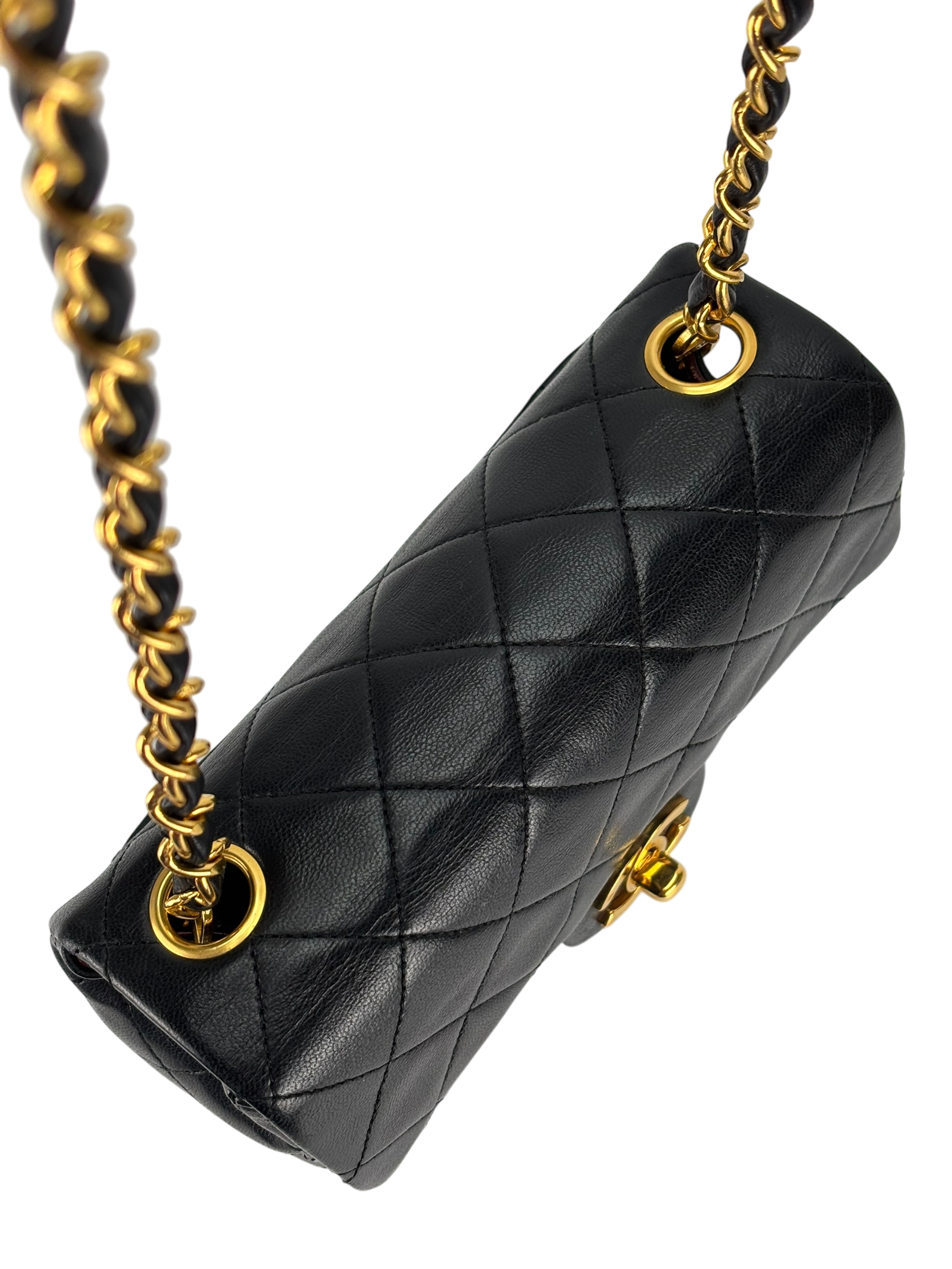CHANEL - Black Lambskin Square 17 Shoulder Bag
