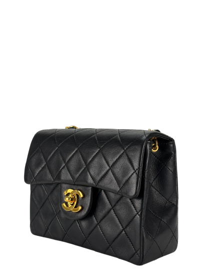CHANEL - Black Lambskin Square 17 Shoulder Bag