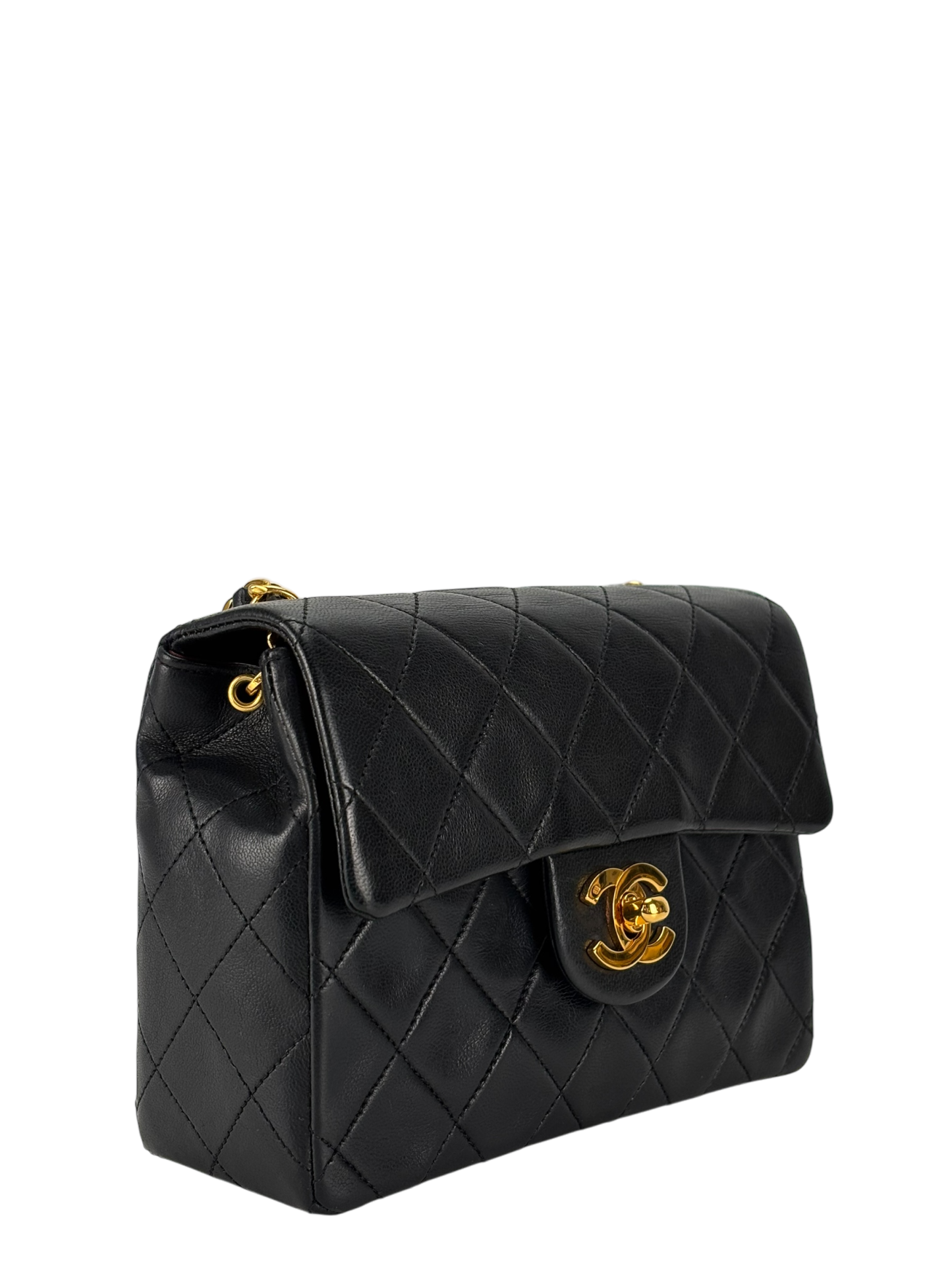CHANEL - Black Lambskin Square 17 Shoulder Bag