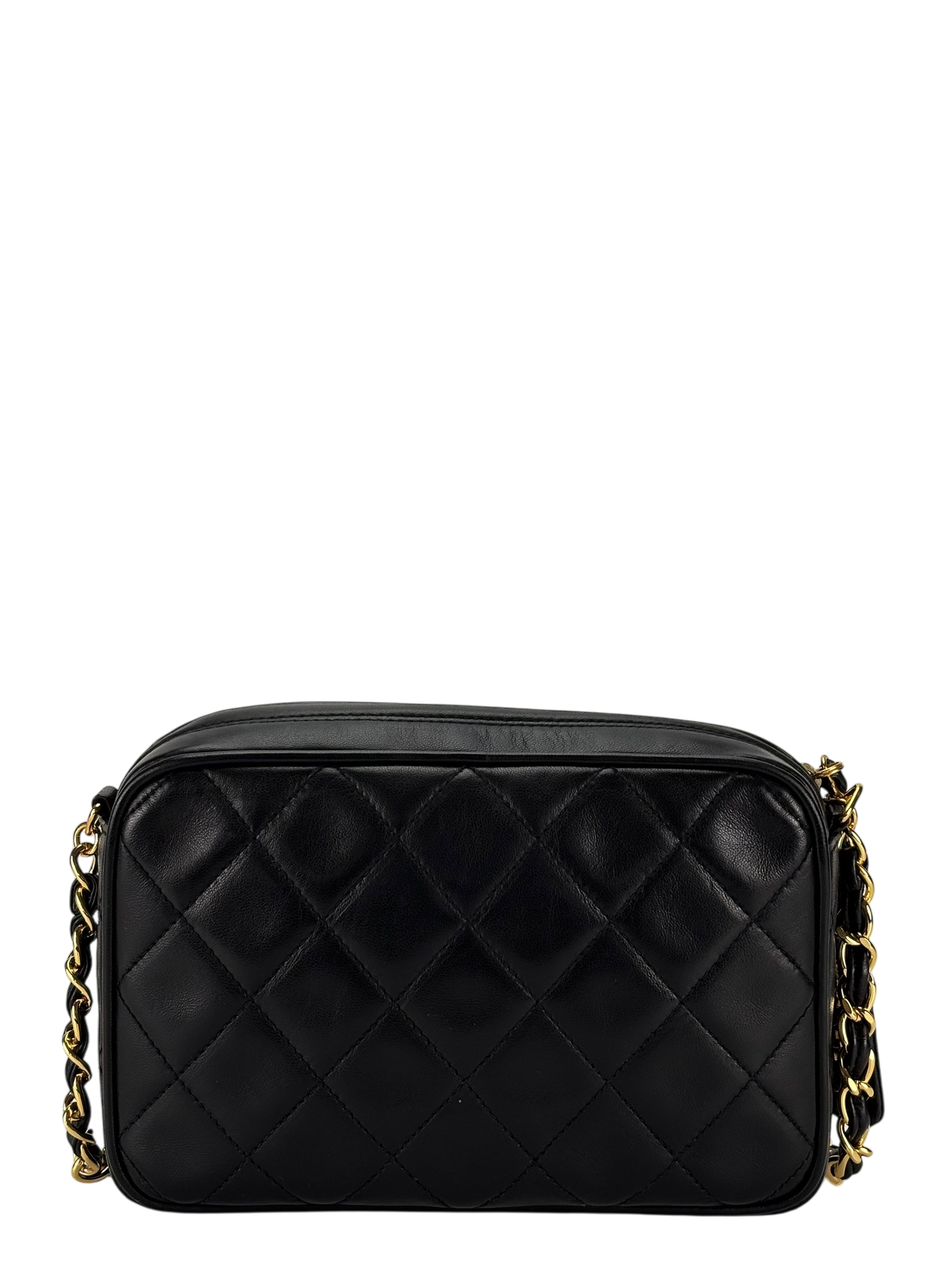 CHANEL -  Black Lambskin CC Mark Turn Lock Camera Chain Shoulder Bag