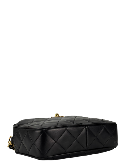 CHANEL -  Black Lambskin CC Mark Turn Lock Camera Chain Shoulder Bag