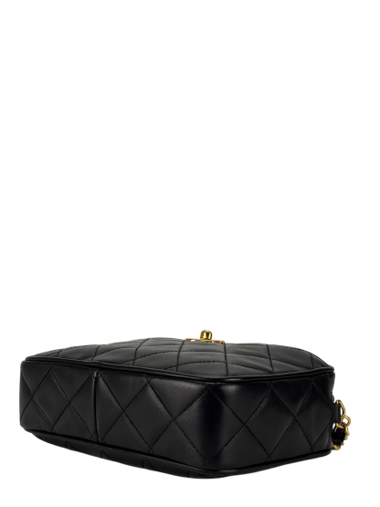 CHANEL -  Black Lambskin CC Mark Turn Lock Camera Chain Shoulder Bag