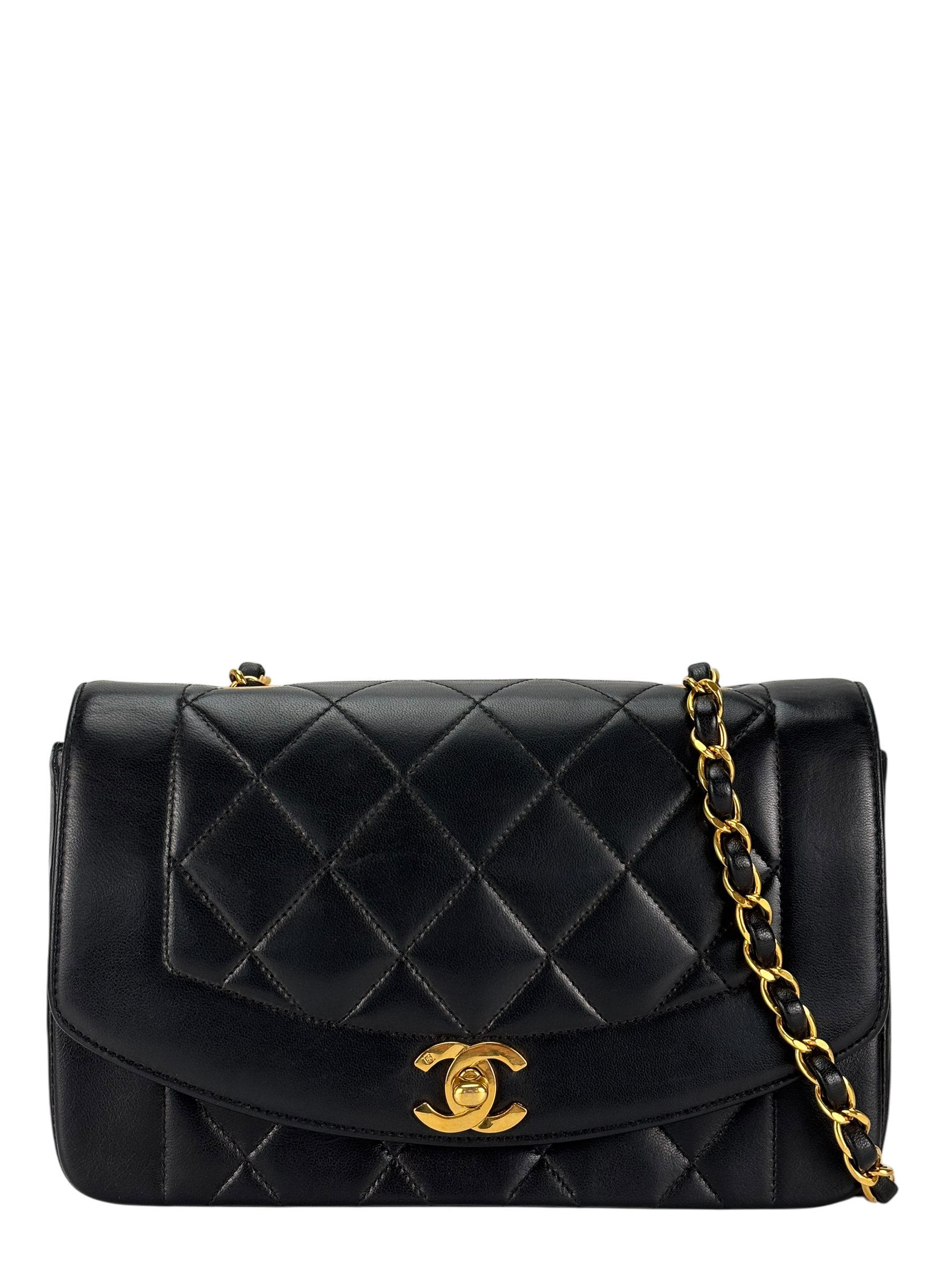 CHANEL - Diana Matrasse Classic Flap Bag Black Lambskin