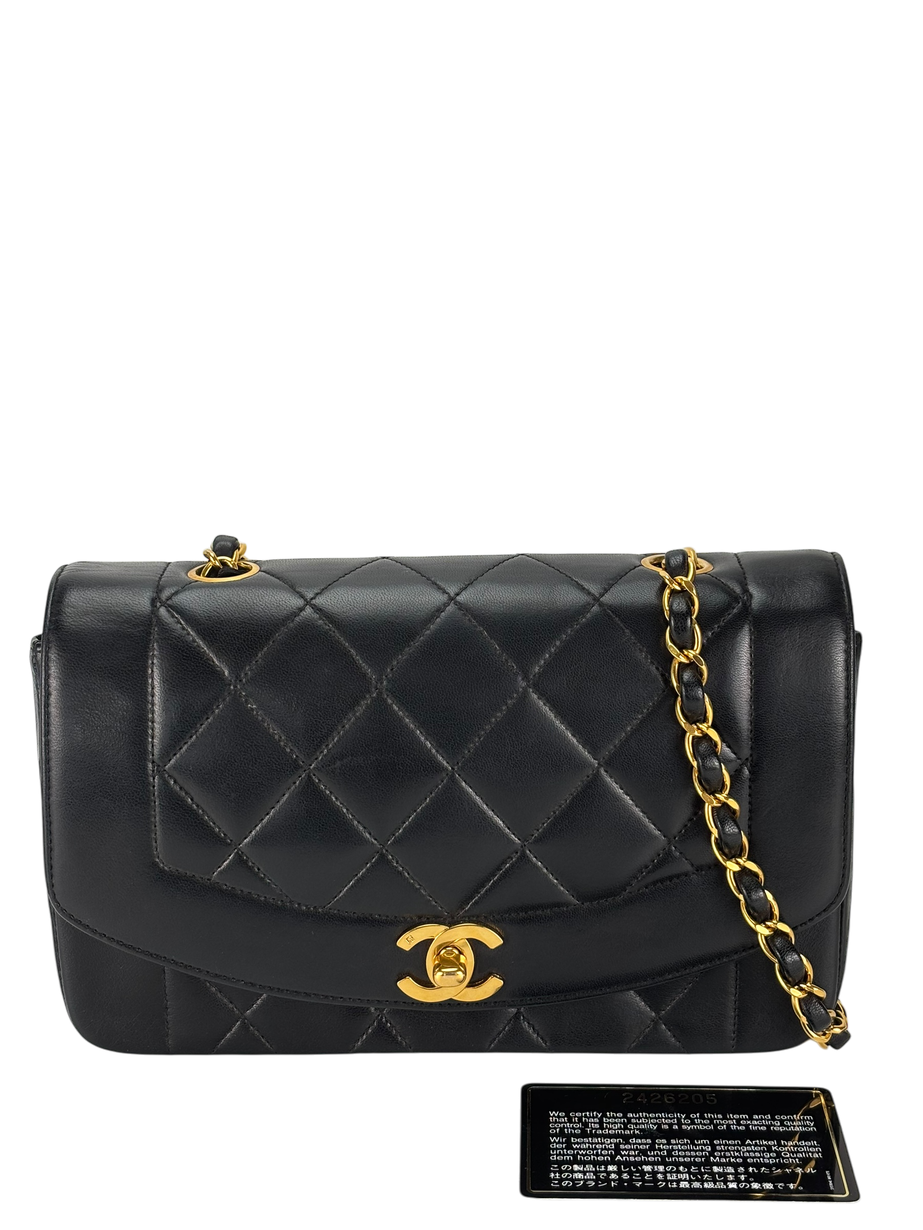CHANEL - Diana Matrasse Classic Flap Bag Black Lambskin