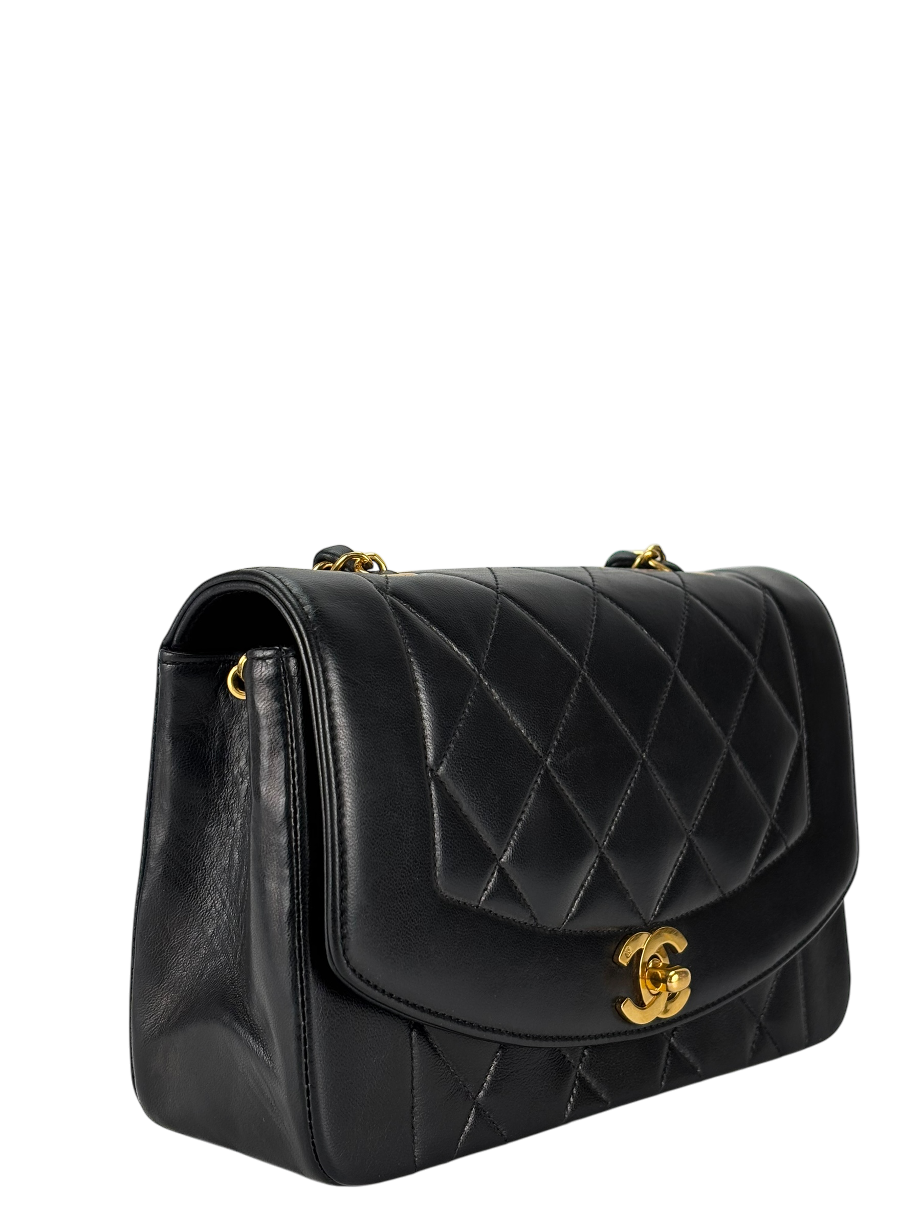 CHANEL - Diana Matrasse Classic Flap Bag Black Lambskin