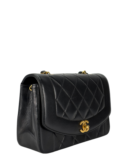 CHANEL - Diana Matrasse Classic Flap Bag Black Lambskin