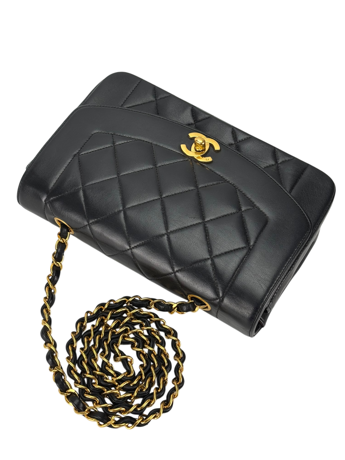 CHANEL - Diana Matrasse Classic Flap Bag Black Lambskin