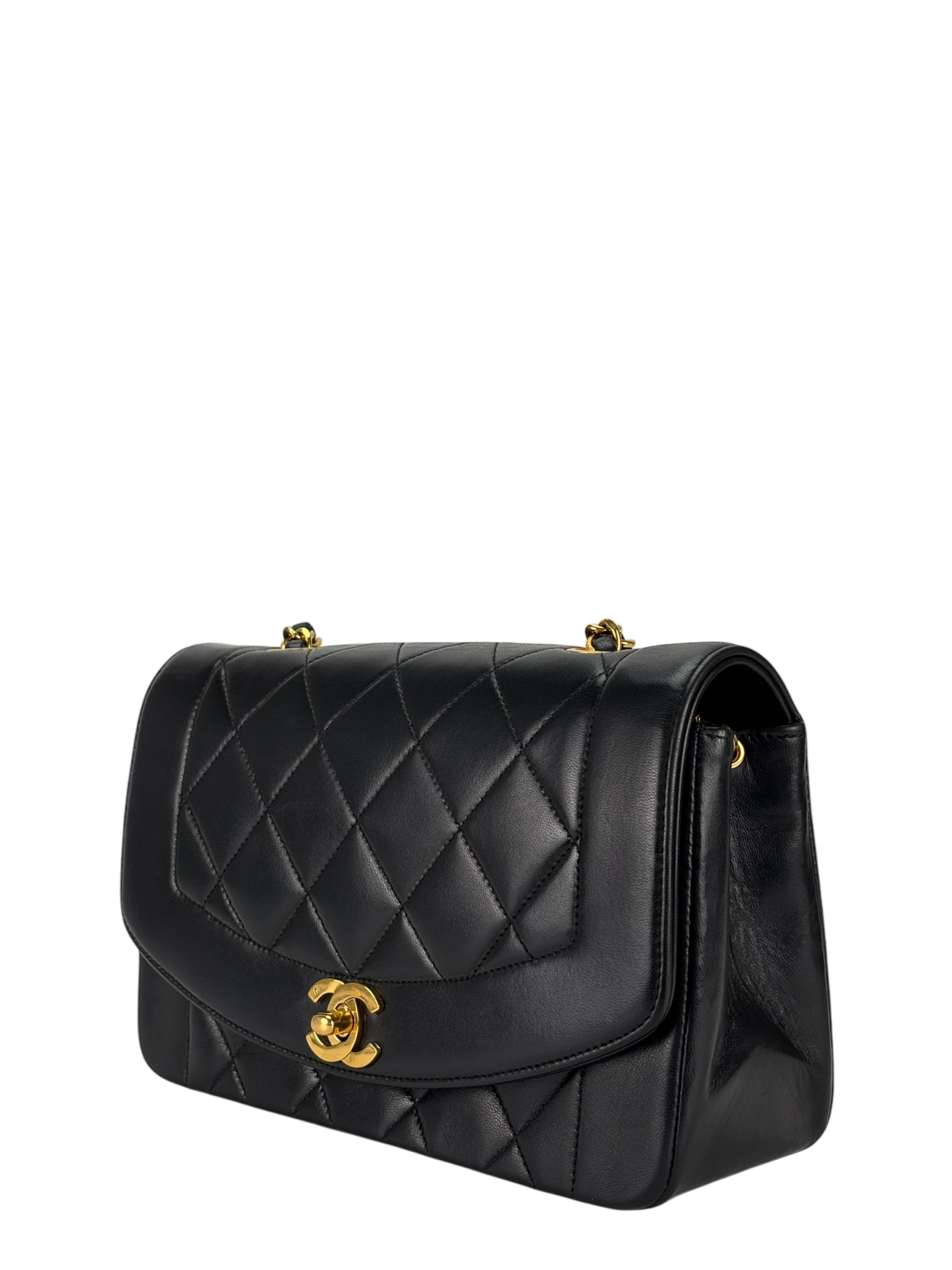 CHANEL - Diana Matrasse Classic Flap Bag Black Lambskin