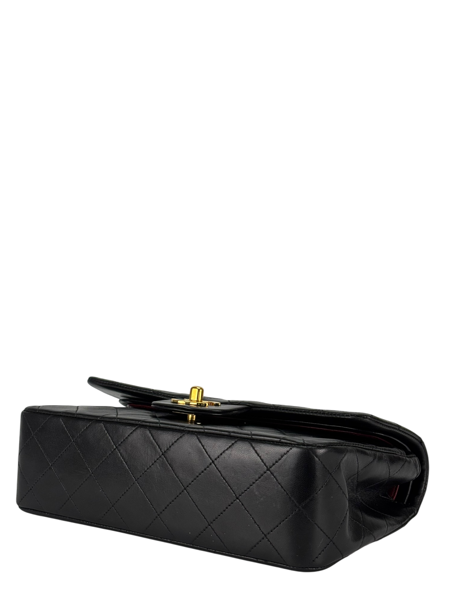 CHANEL - Small Classic Double Flap Bag Black Lambskin Gold Hardware (CF23)