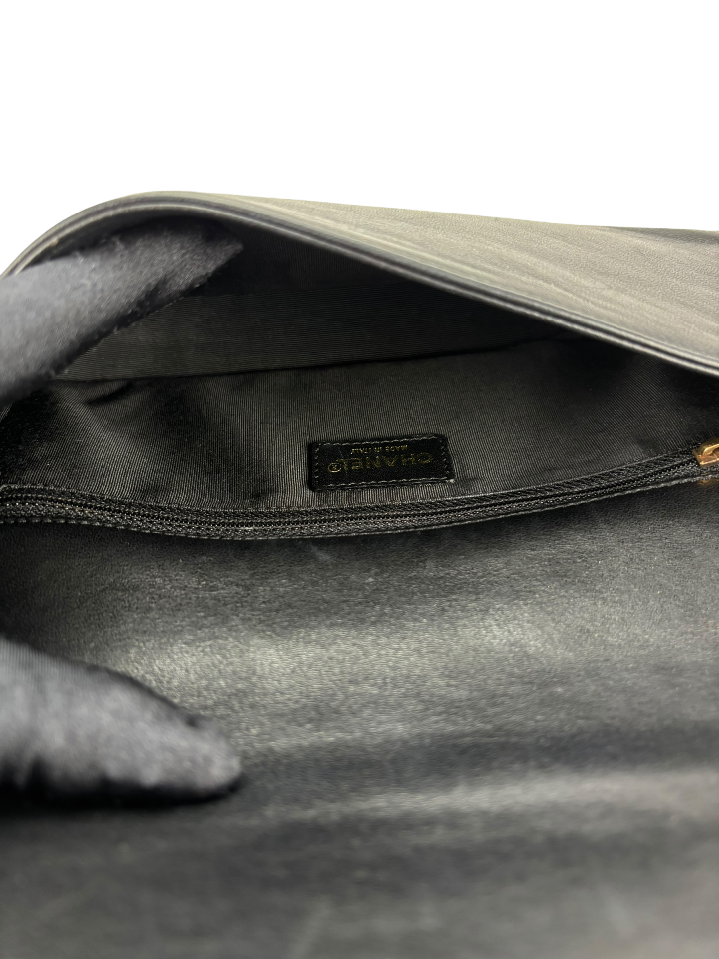 CHANEL - Black Lambskin Chocolate Bar Flap Shoulder Bag 