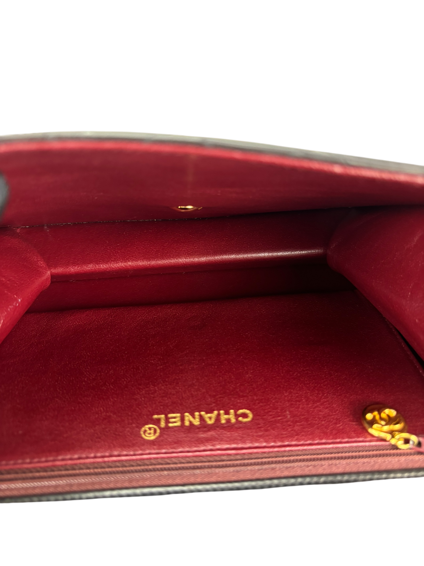 CHANEL - Black Lambskin Matelasse Pushlock Chain Shoulder Bag