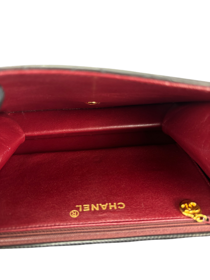 CHANEL - Black Lambskin Matelasse Pushlock Chain Shoulder Bag