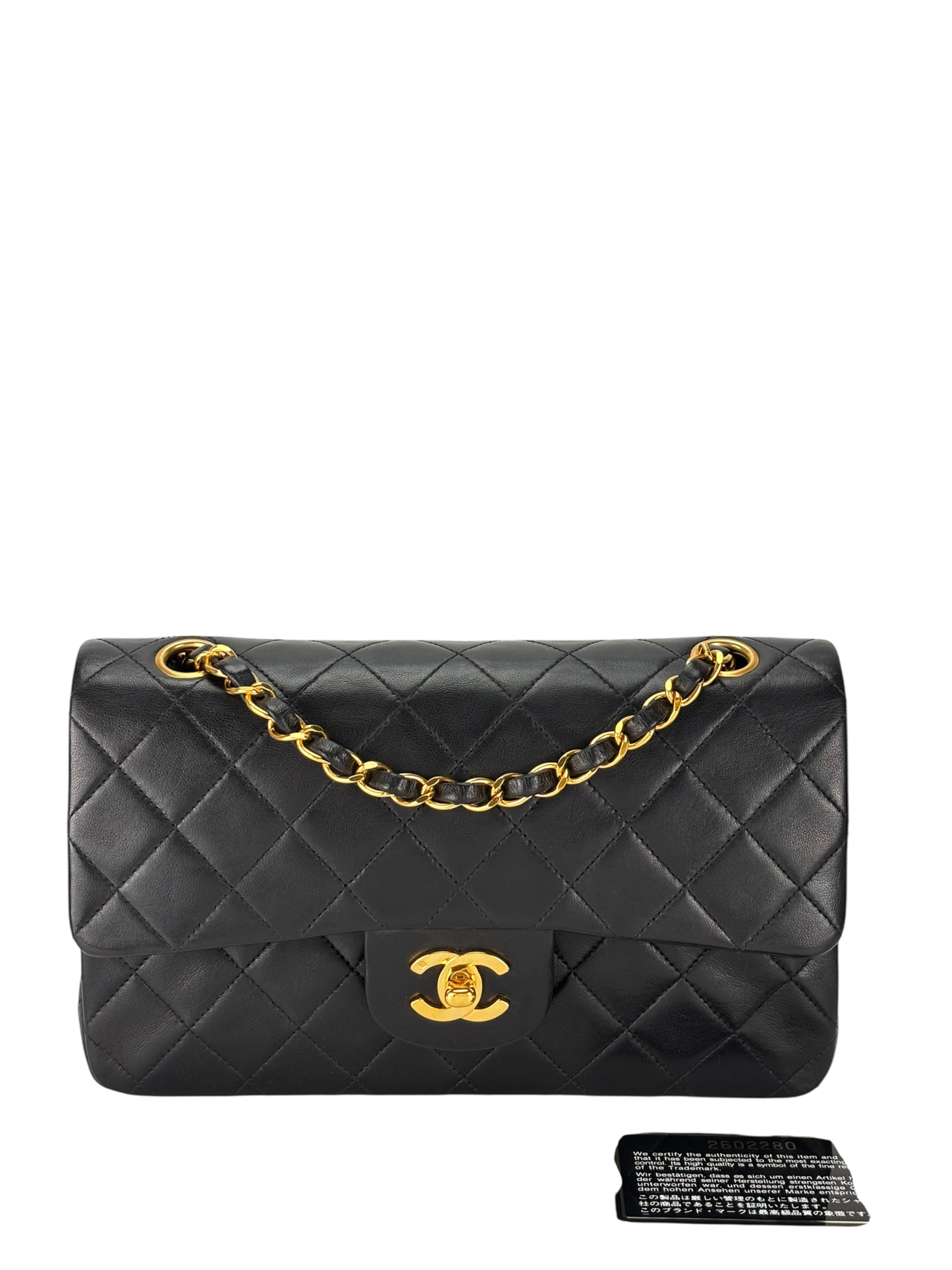 CHANEL - Small Classic Double Flap Bag Lambskin Gold Hardware (CF23)