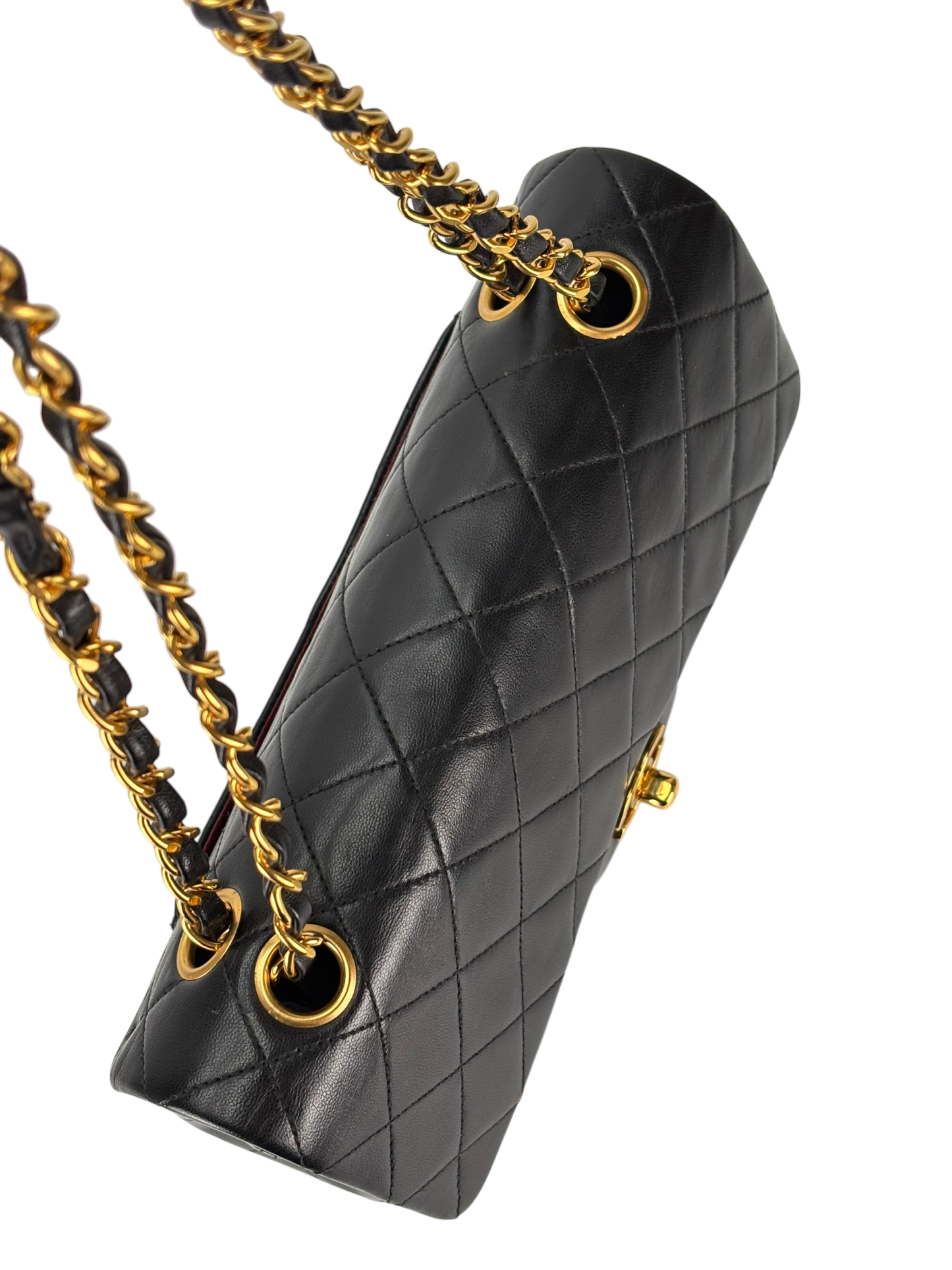 CHANEL - Small Classic Double Flap Bag Lambskin Gold Hardware (CF23)