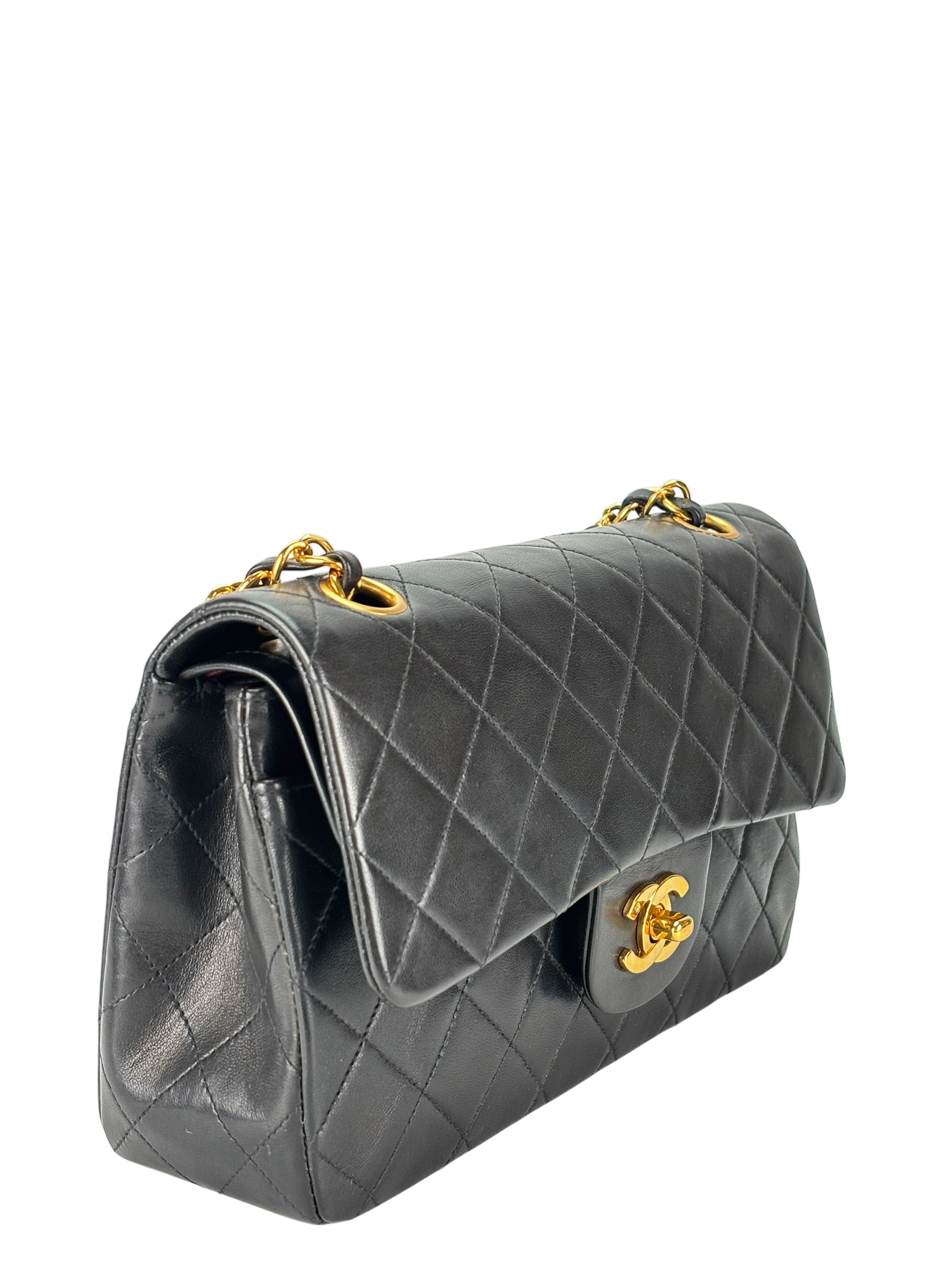 CHANEL - Small Classic Double Flap Bag Lambskin Gold Hardware (CF23)